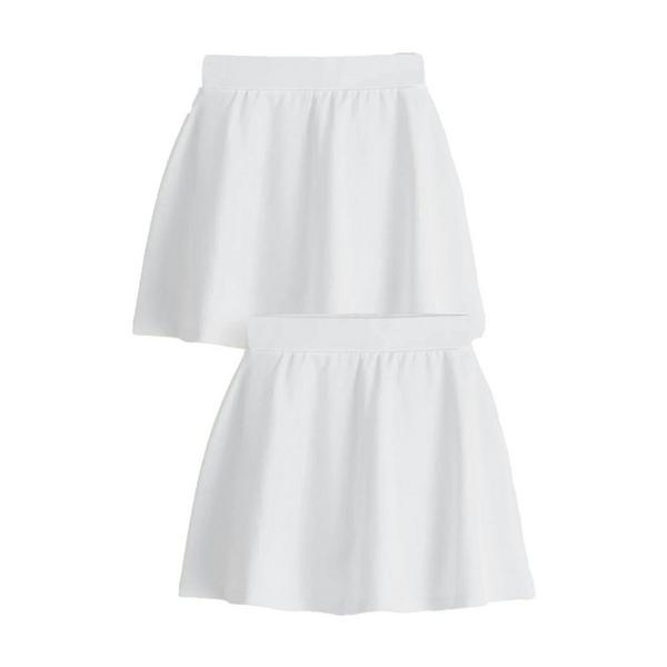 Clarks Girls Jersey School Skort (Pack of 2) — White/Blue