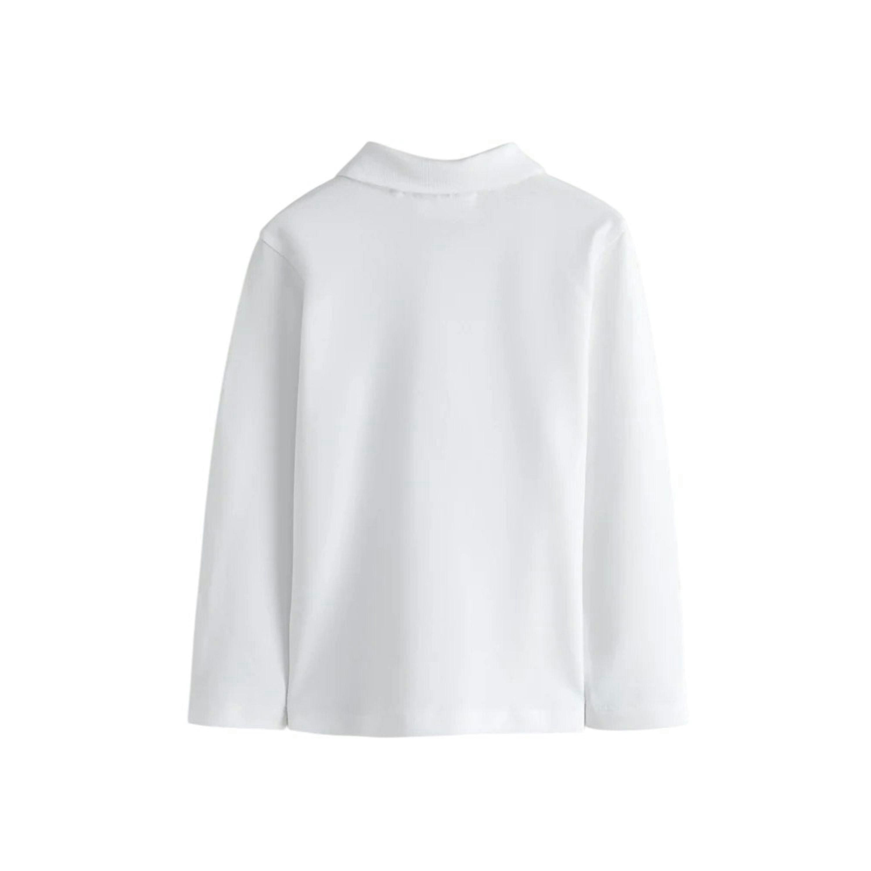 Clarks Boys Long-Sleeved School Polo Shirt (Pack of 3) — White