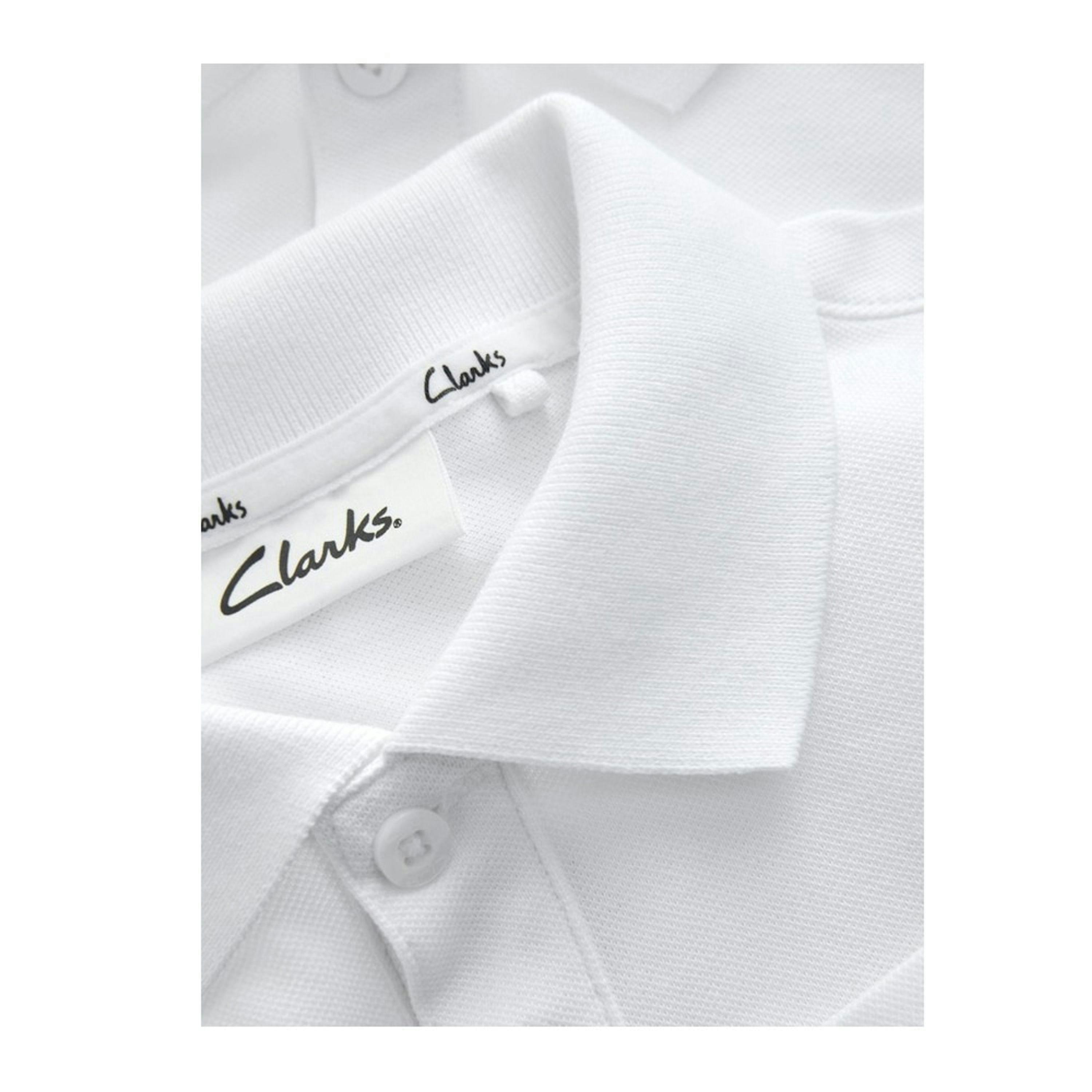 Clarks Boys Long-Sleeved School Polo Shirt (Pack of 3) — White