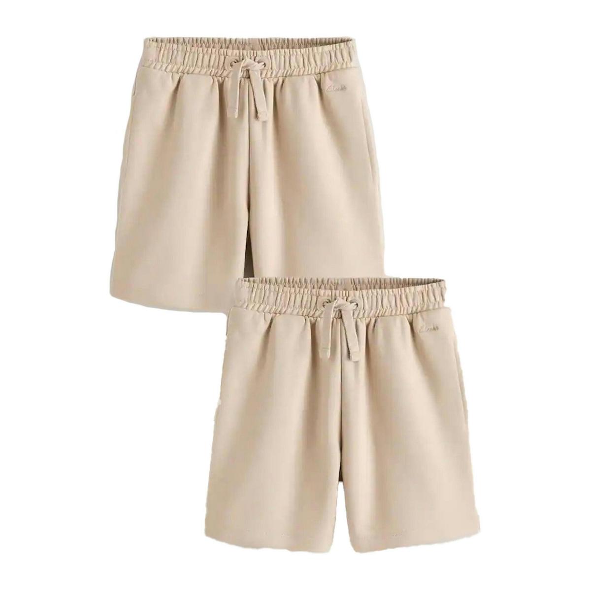Clarks Boys Sweat Shorts (Pack of 2) — Beige