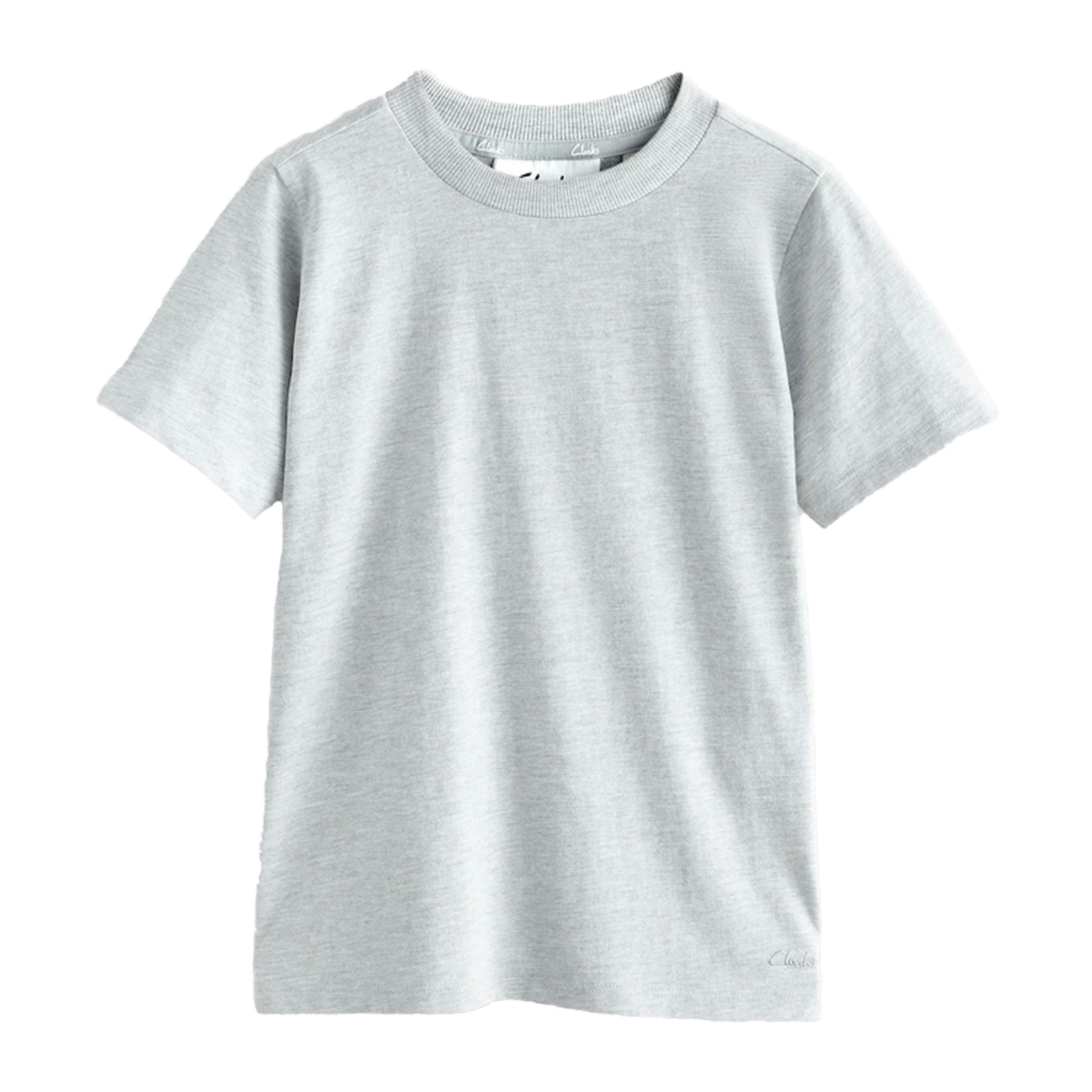 Clarks Boys Embroidered Logo Relaxed Fit T-Shirt (Pack of 3) — Grey