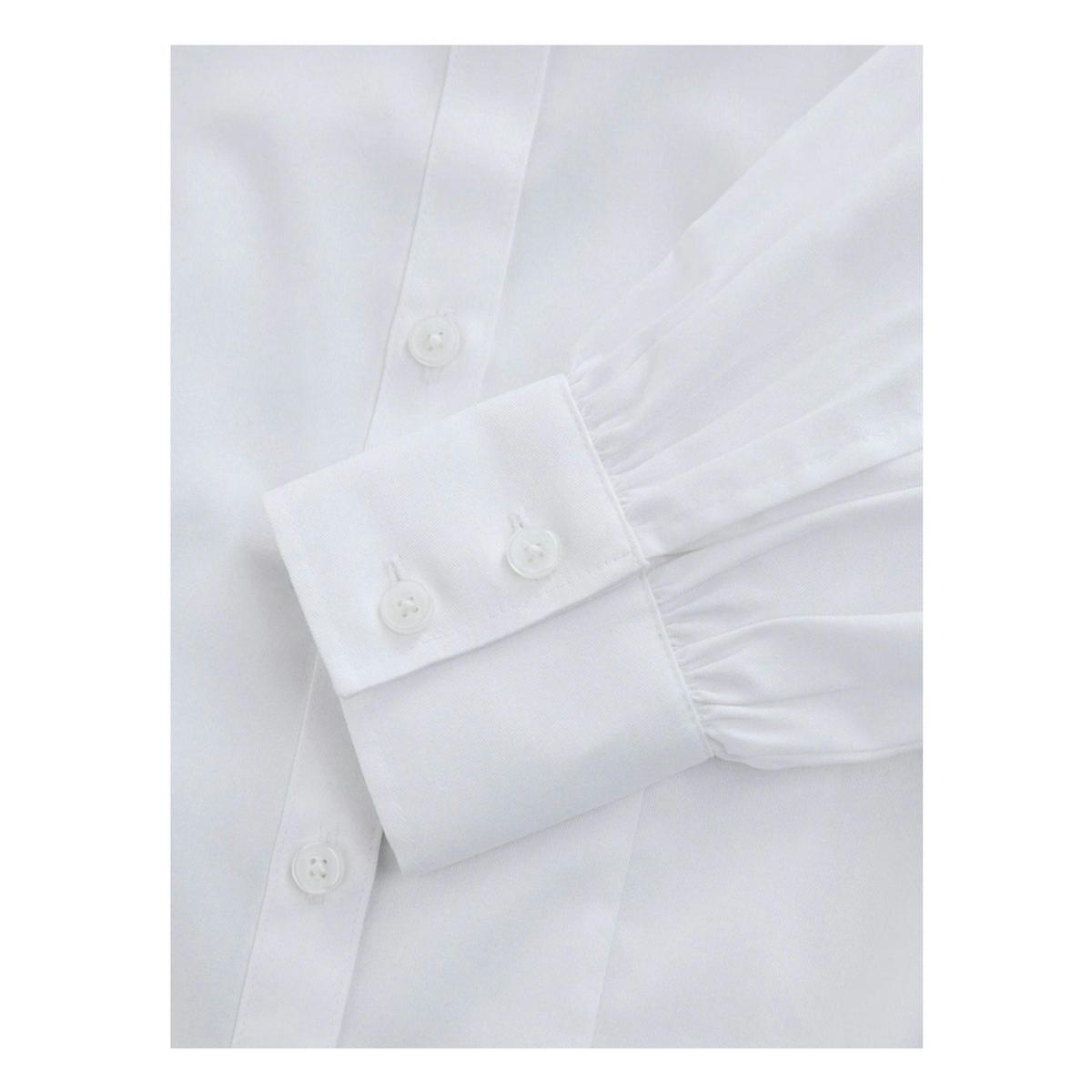 Clarks Girls Frill Shoulder Long-Sleeved Shirt (Pack of 2) — White