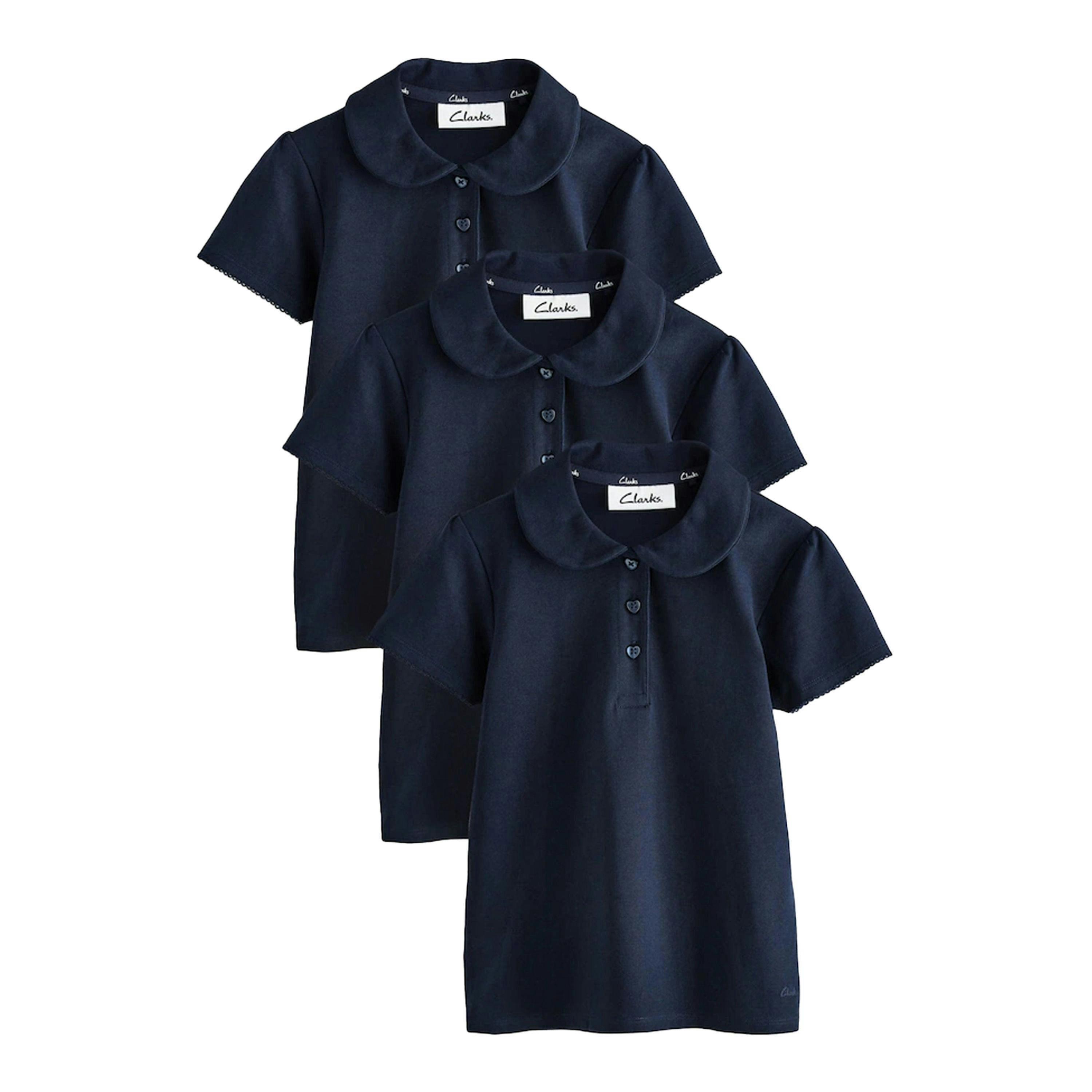 Clarks Girls Short-Sleeved Polo Shirt (Pack of 3) , view 1 of 3