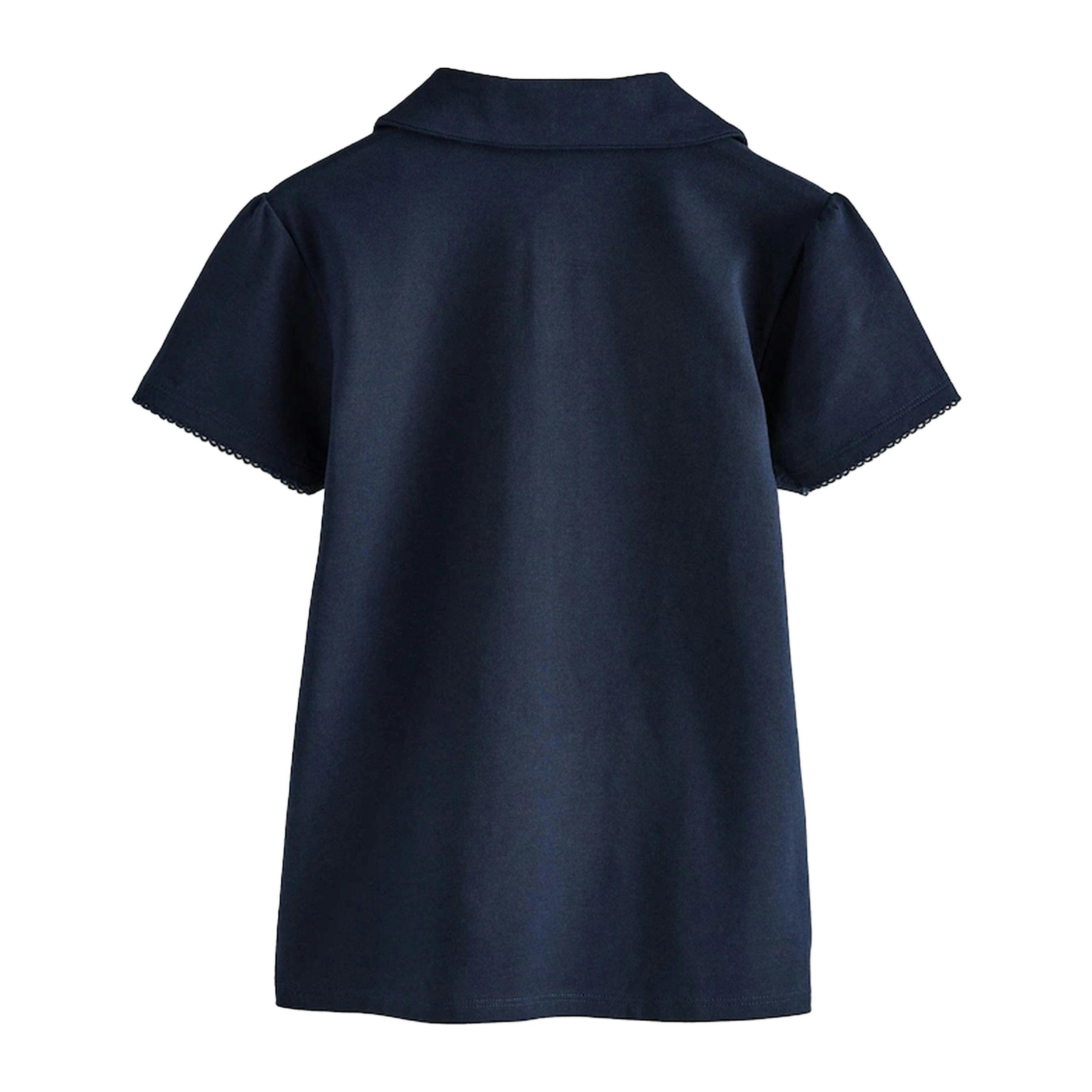 Clarks Girls Short-Sleeved Polo Shirt (Pack of 3) — Blue