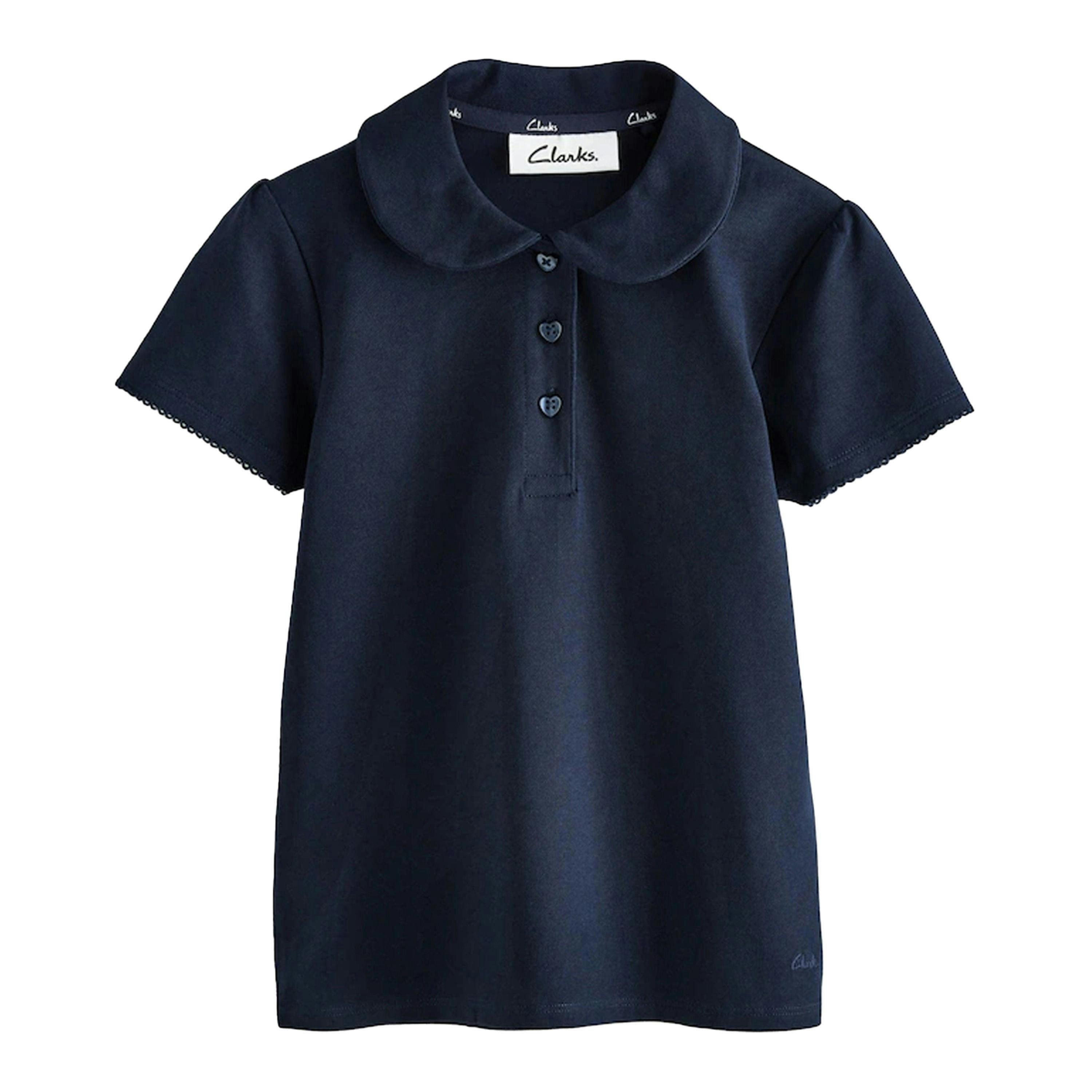 Clarks Girls Short-Sleeved Polo Shirt (Pack of 3) — Blue