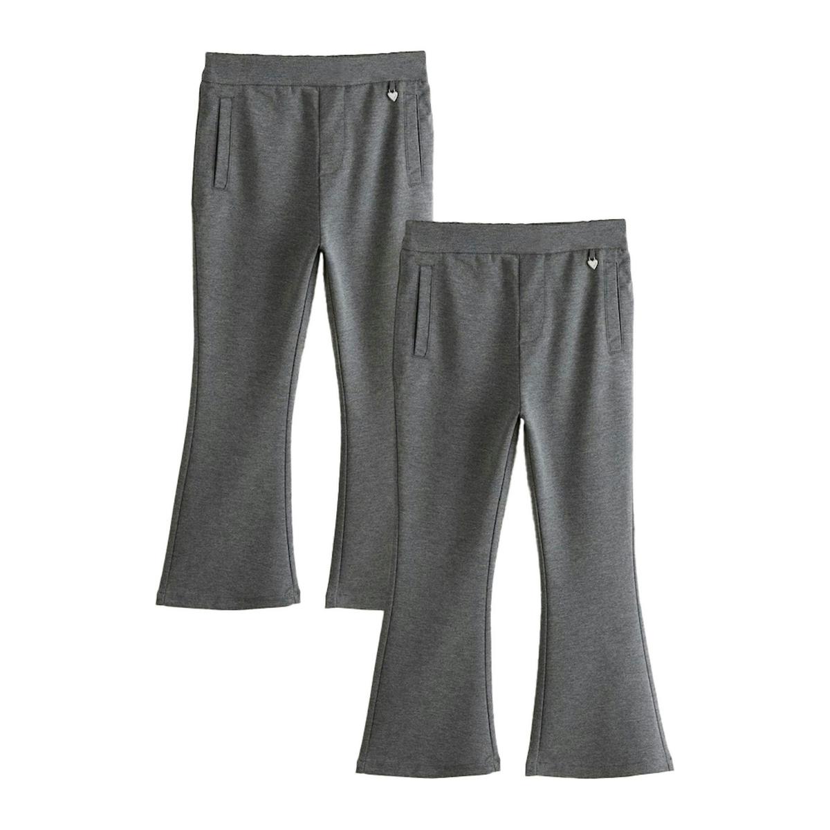 Clarks Girls Flared School Trousers (Pack of 2) — Grey