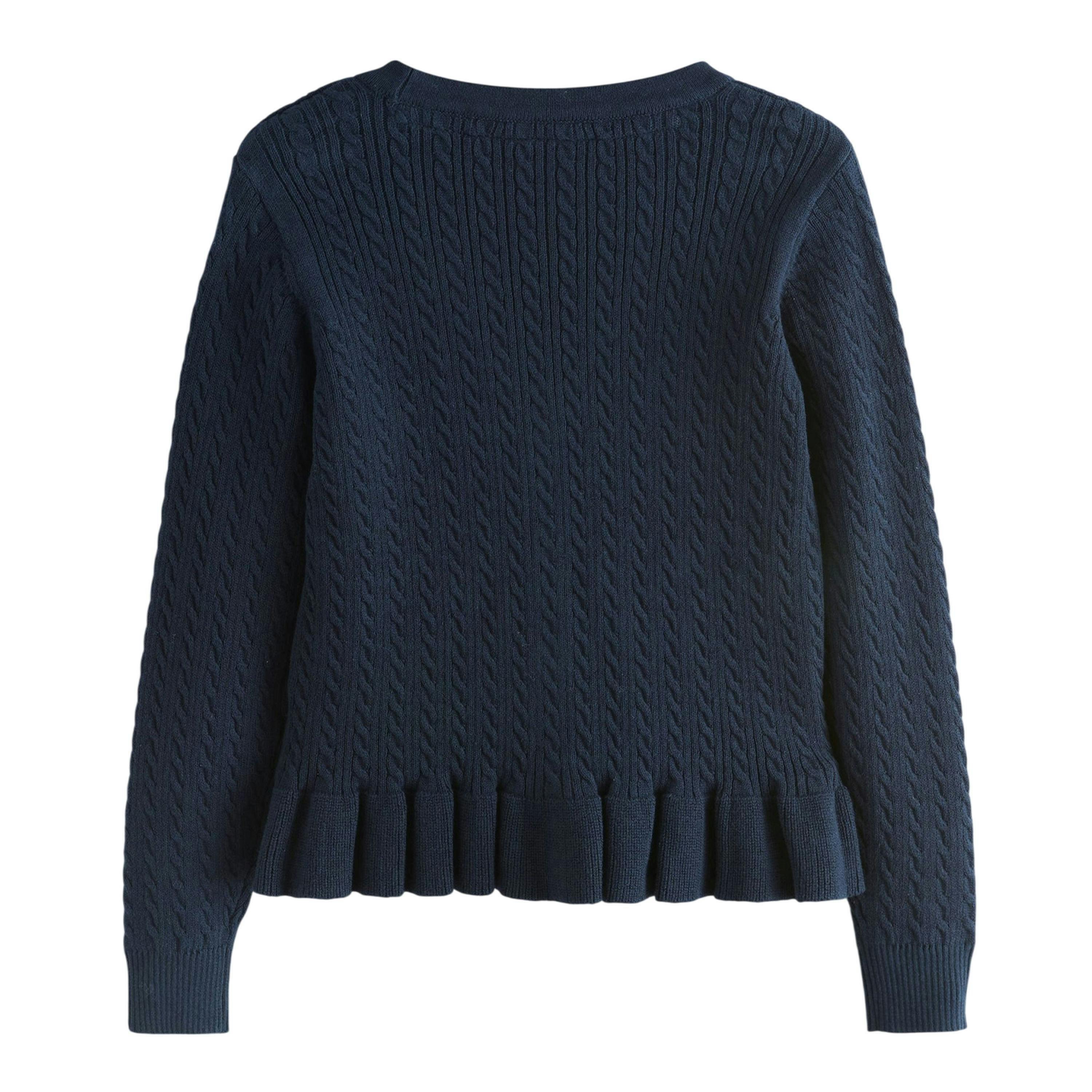 Clarks Girls Cable Knit Frill School Cardigan (Pack of 2) — 