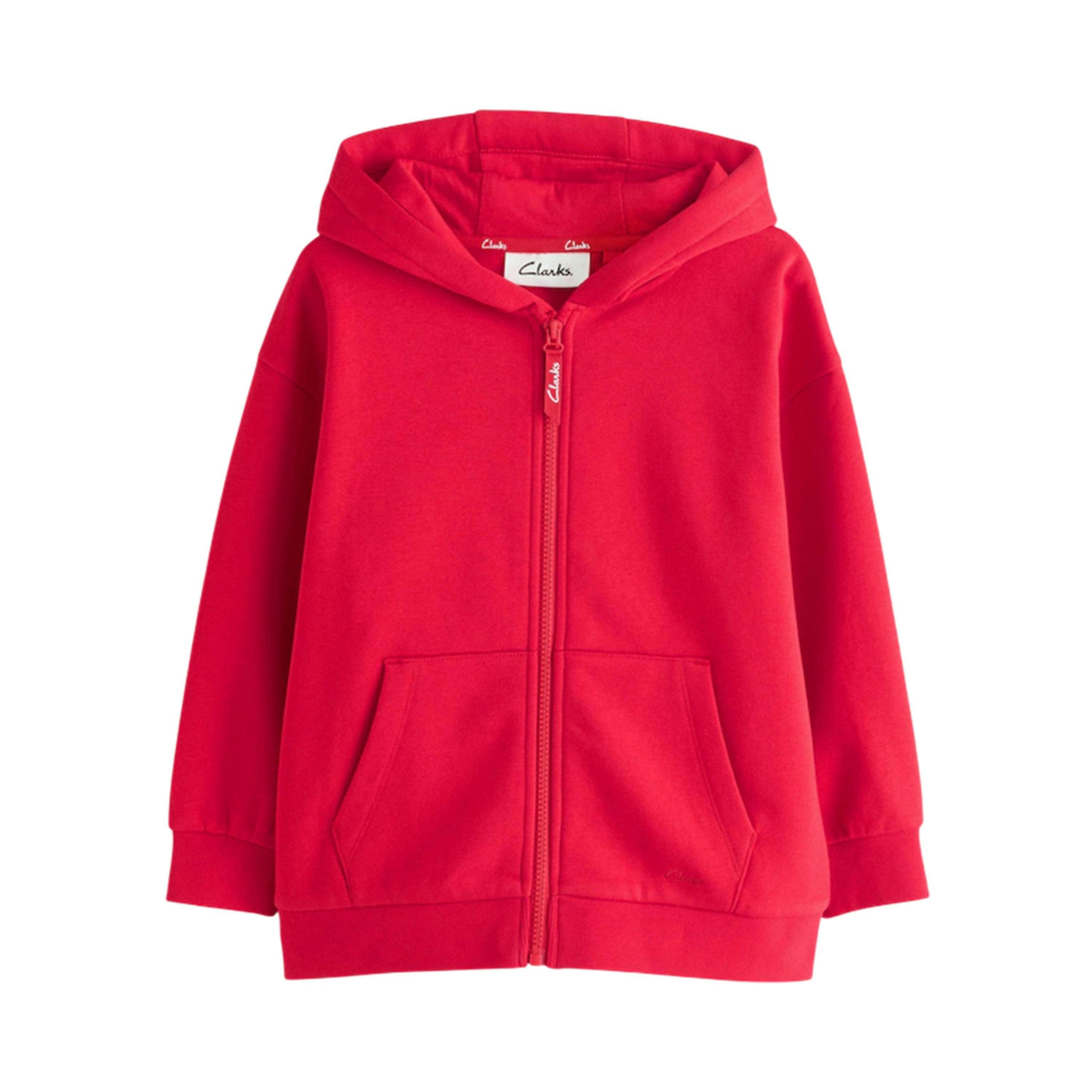 Clarks Boys Embroidered Logo Full Zip Hoodie — Red