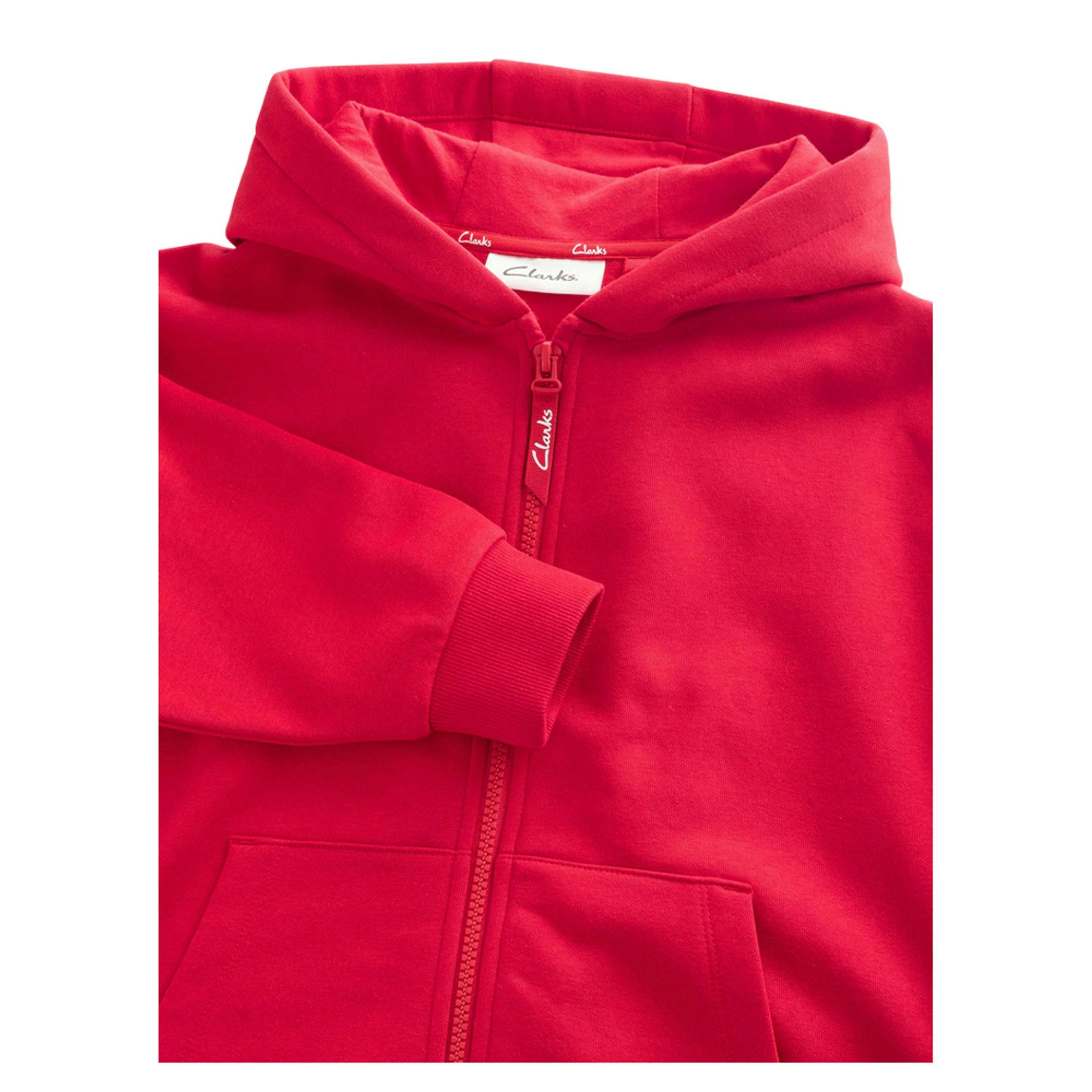 Clarks Boys Embroidered Logo Full Zip Hoodie — Red