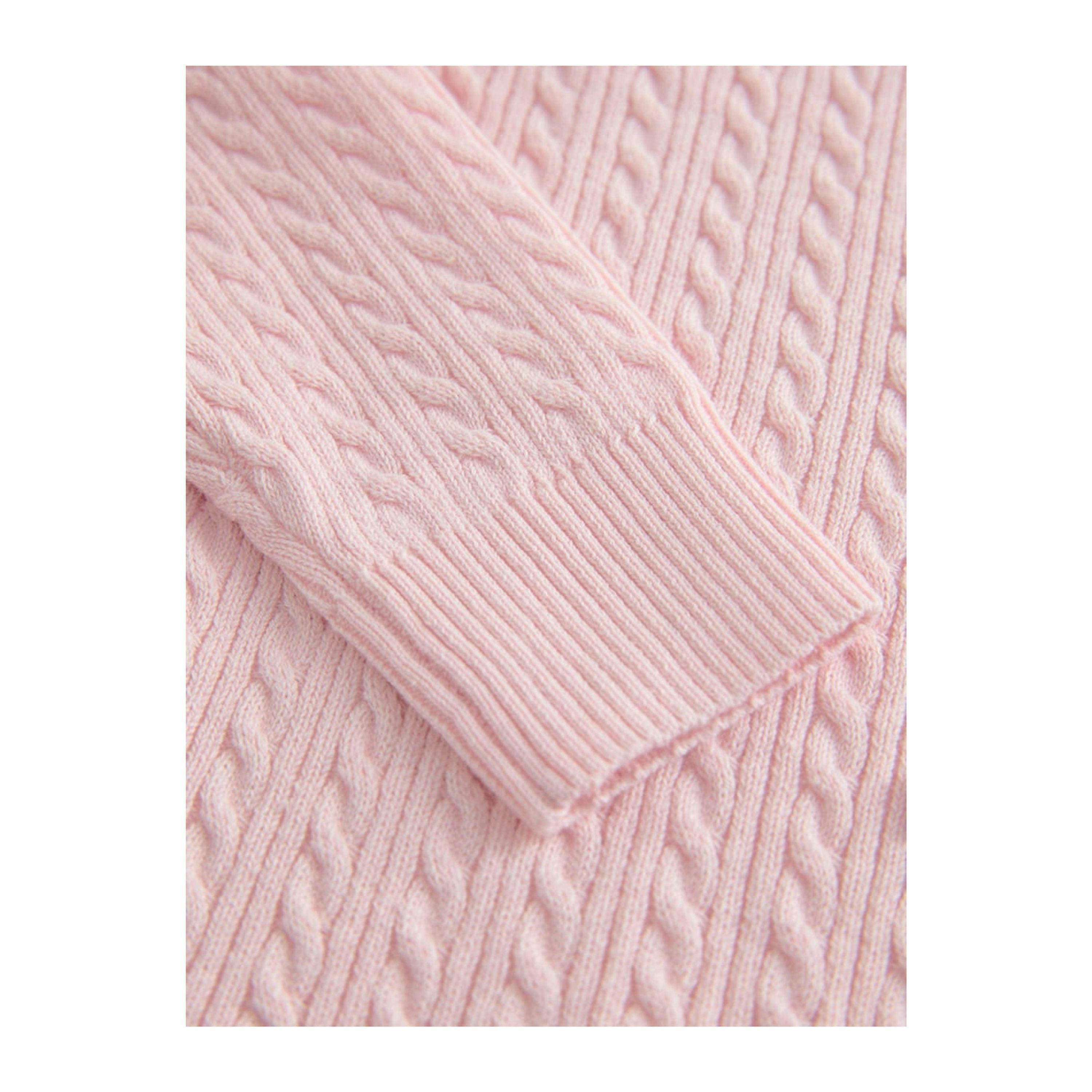 Clarks Girls Bow Knitted Frill Hem Cardigan — Pink