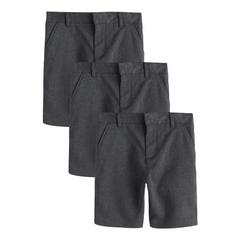 Clarks Boys Plain Regular School Shorts (Pack of 3) — Grey 1