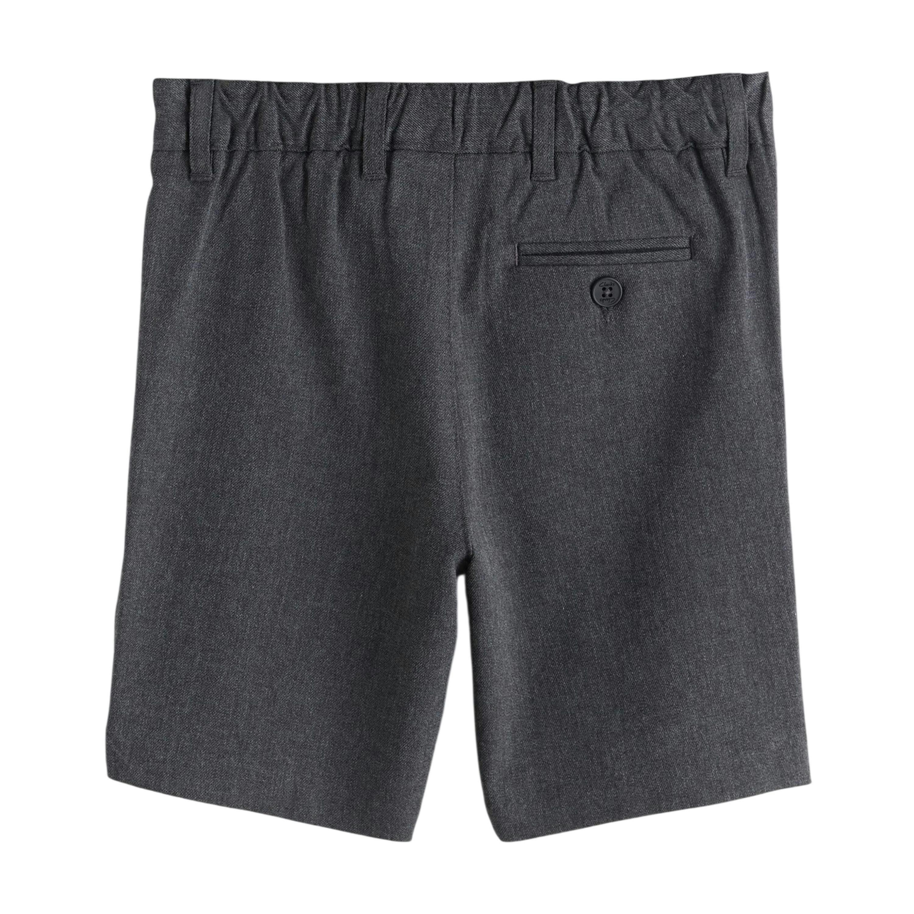 Clarks Boys Plain Regular School Shorts (Pack of 3) — Grey