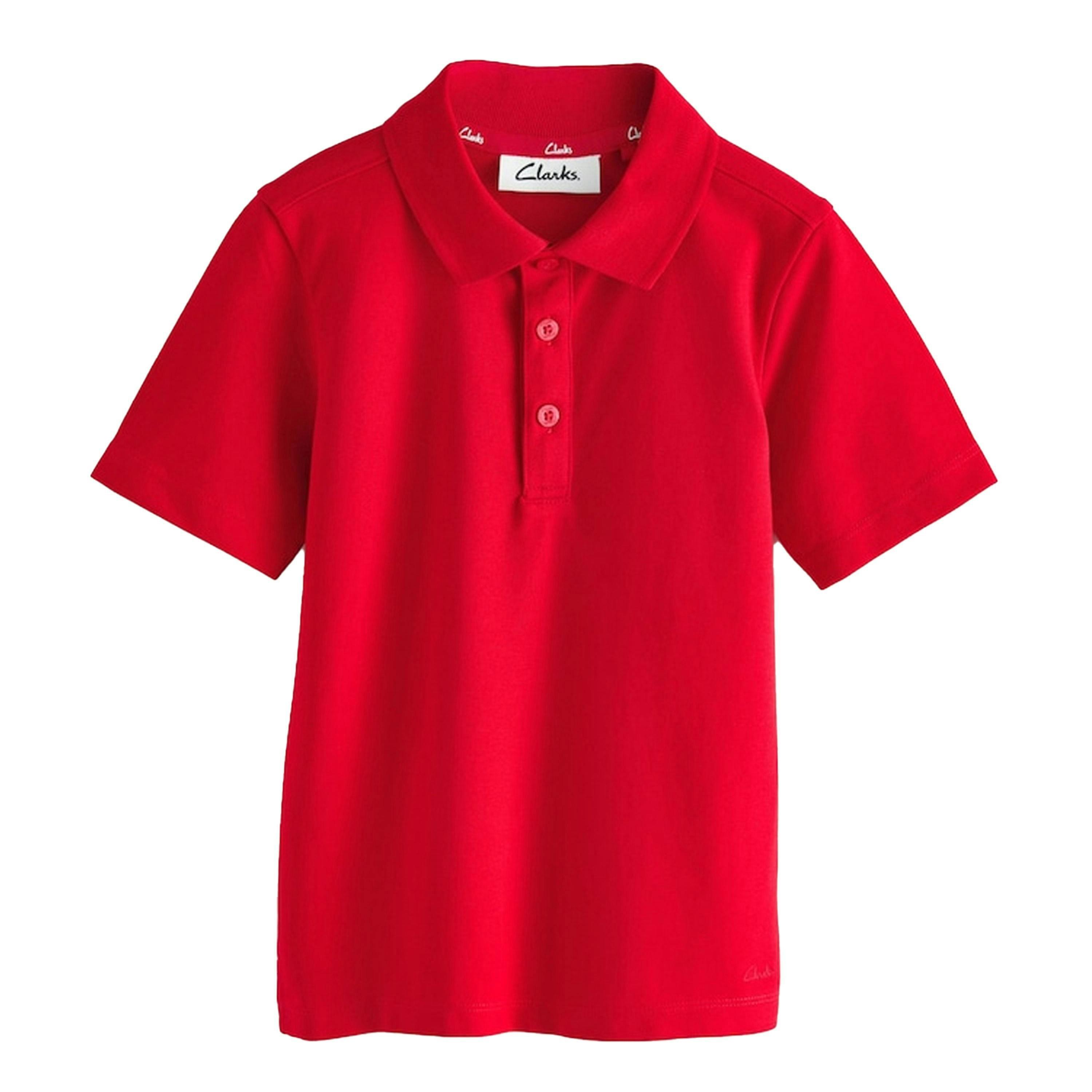 Clarks Boys Short-Sleeved Polo Shirt (Pack of 3) — Red