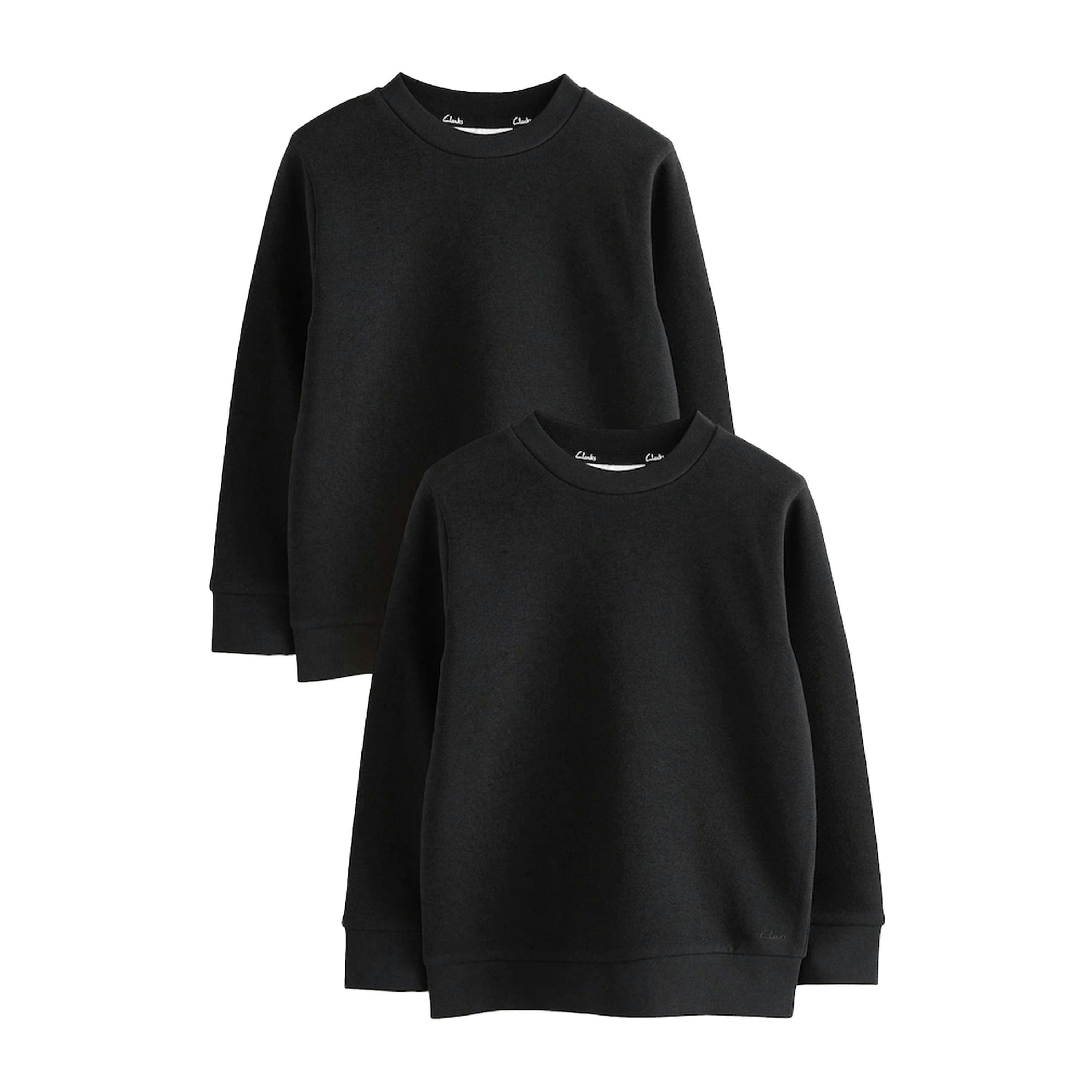 Clarks Boys Plain Crew Neck School Sweat Top (Pack of 2) , view 1 of 4