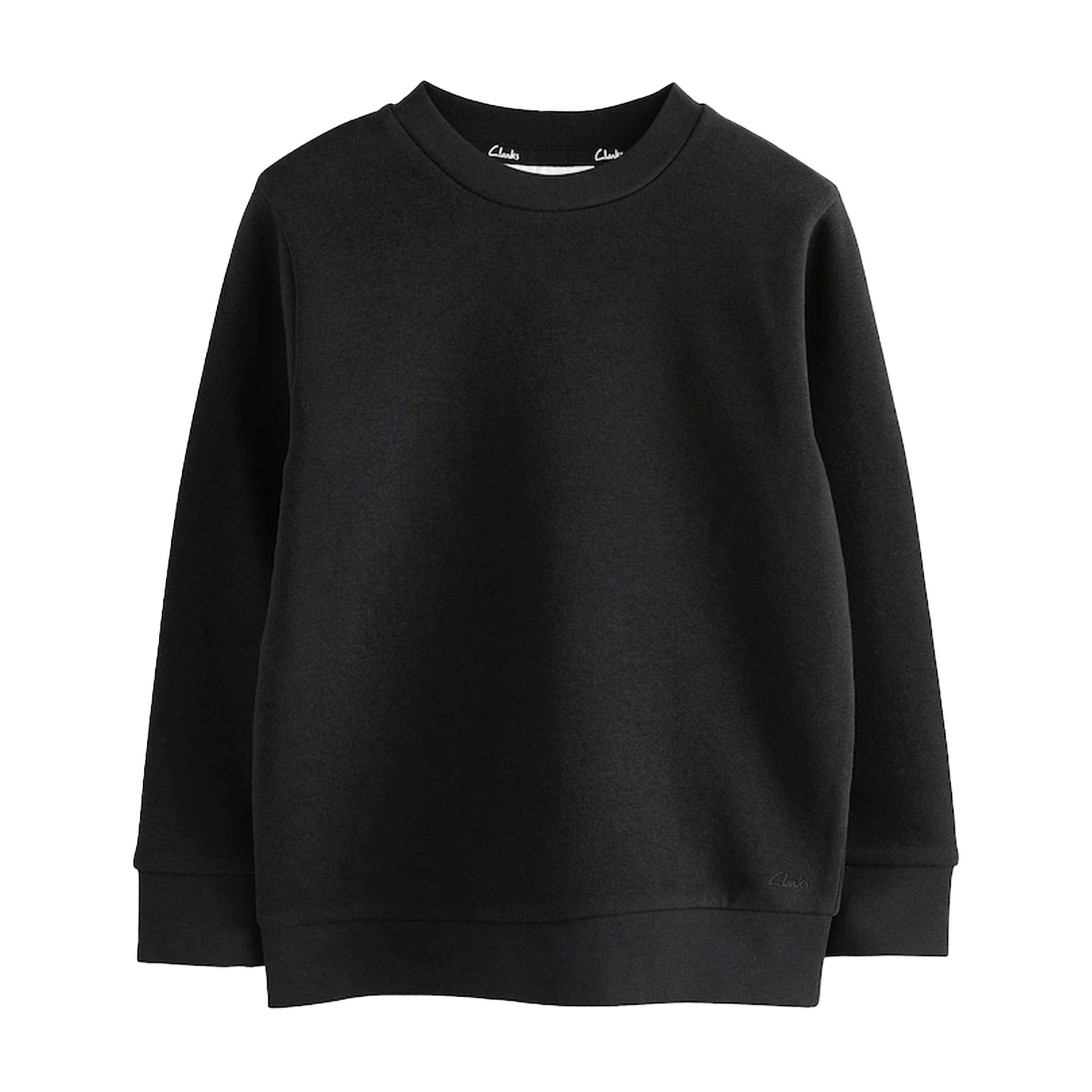 Clarks Boys Plain Crew Neck School Sweat Top (Pack of 2) — Black/Green