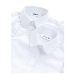 Clarks Girls Frill Shoulder Short-Sleeved Shirt (Pack of 2) — White 4
