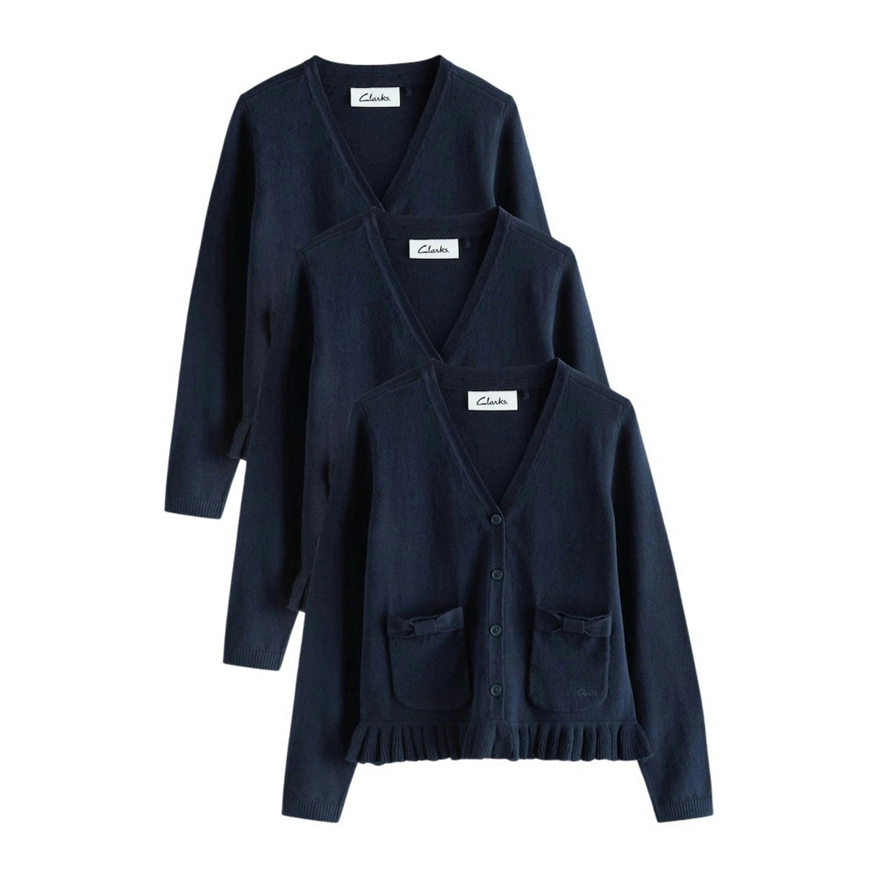 Clarks Girls Knitted Bow Cardigan (Pack of 3) , view 1 of 4