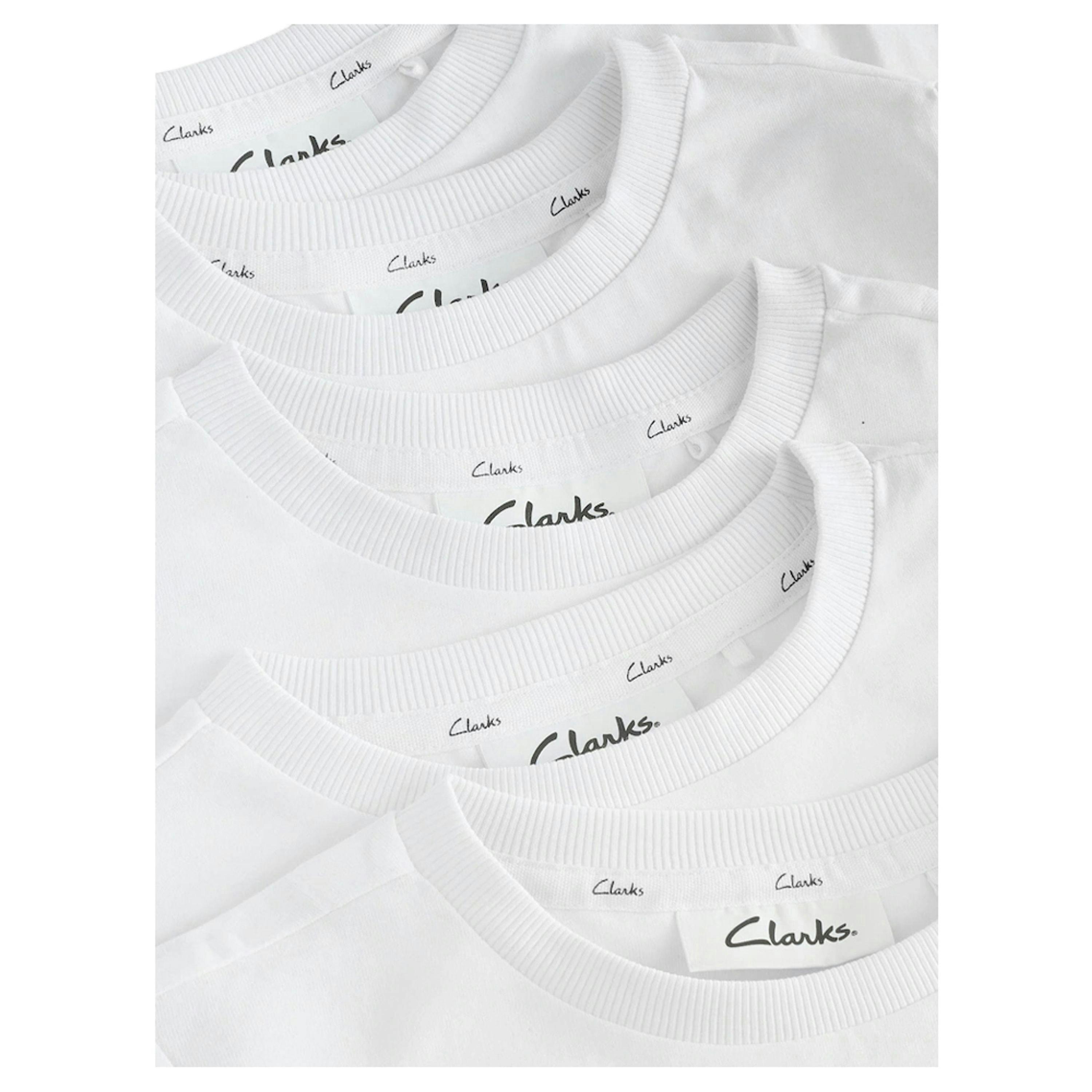 Clarks Childrens/Kids Cotton Sports T-Shirt (Pack of 5) — White