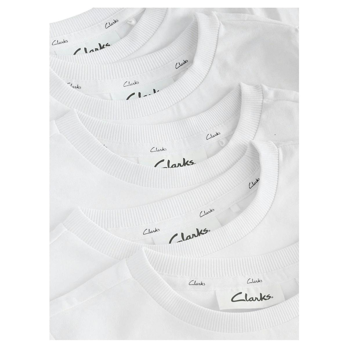 Clarks Childrens/Kids Cotton Sports T-Shirt (Pack of 5) — White