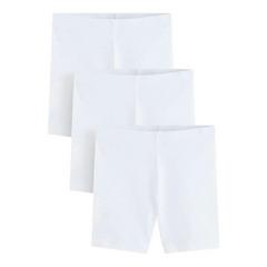 Clarks Girls Jersey Embroidered Logo Cycling Shorts (Pack of 3) — White 1