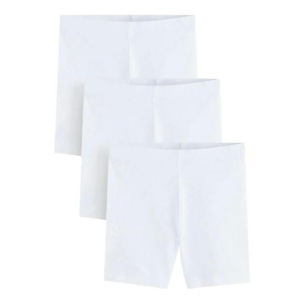 Clarks Girls Jersey Embroidered Logo Cycling Shorts (Pack of 3) — White