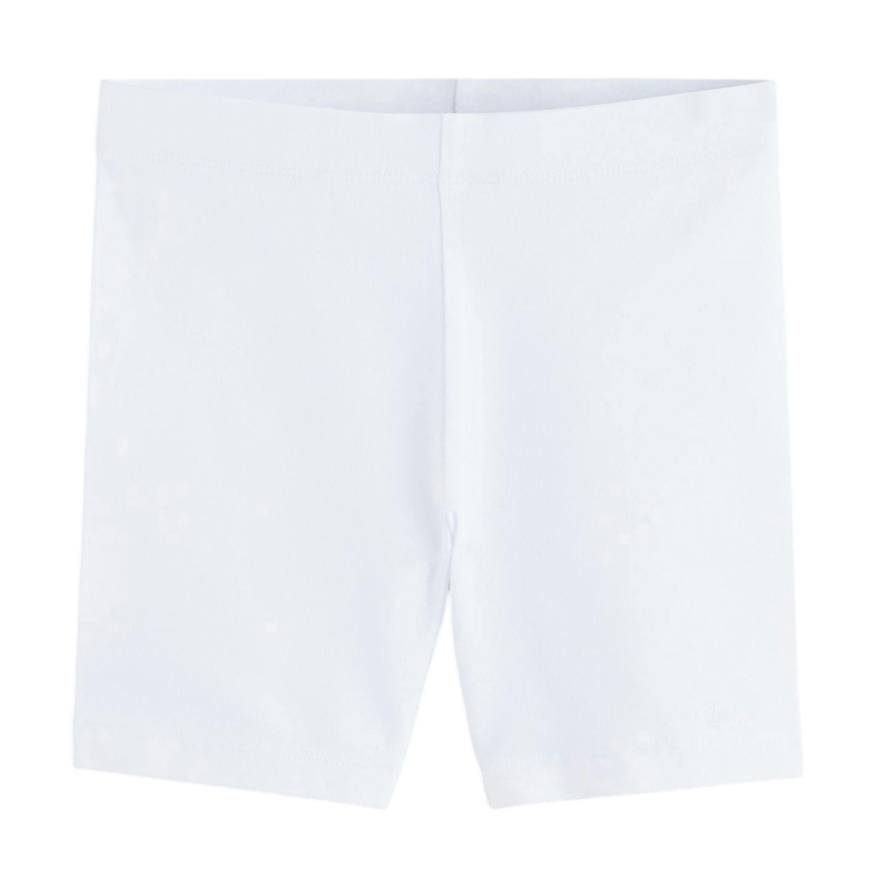 Clarks Girls Jersey Embroidered Logo Cycling Shorts (Pack of 3) — White