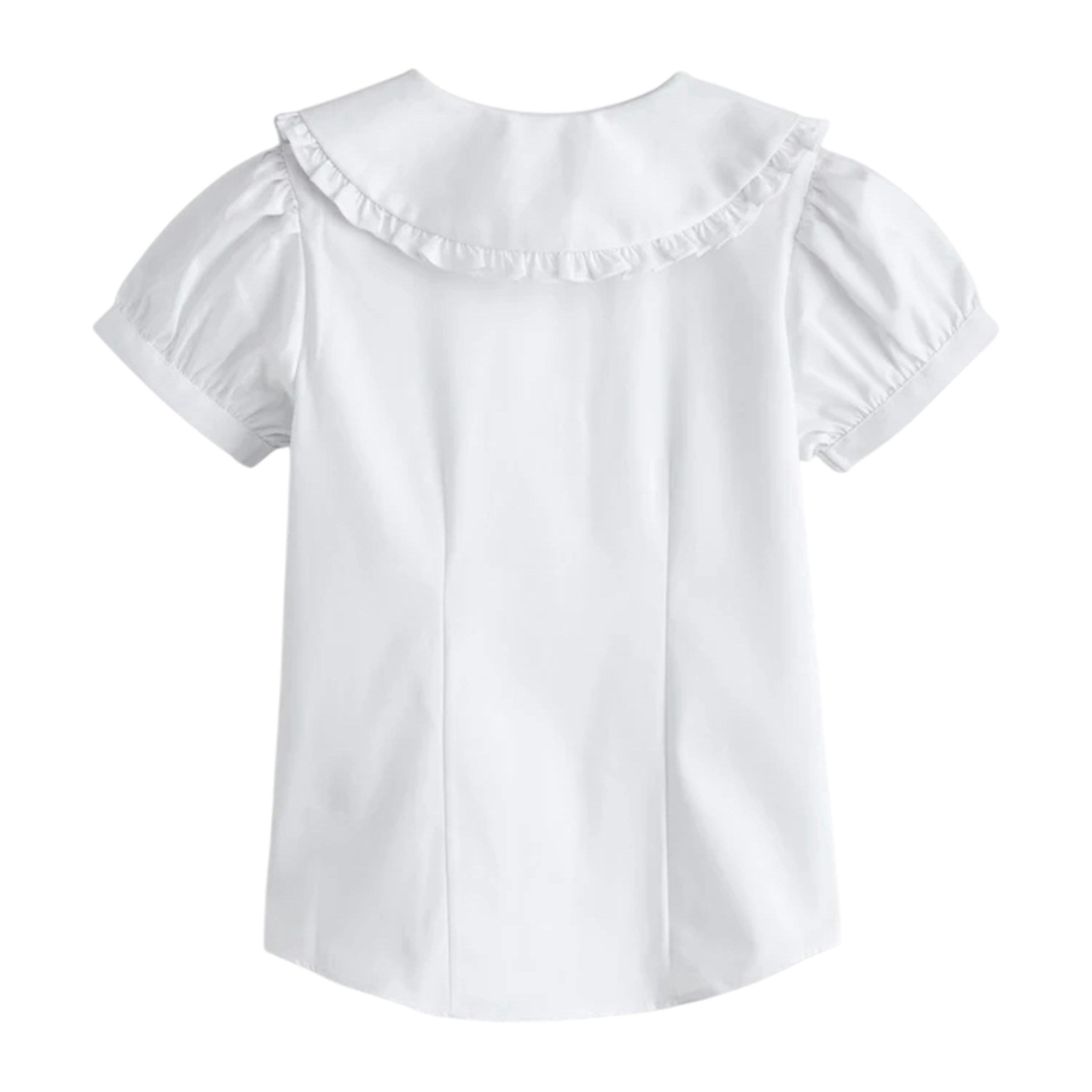 Clarks Girls Frill Collar Short-Sleeved Shirt (Pack of 2) — White