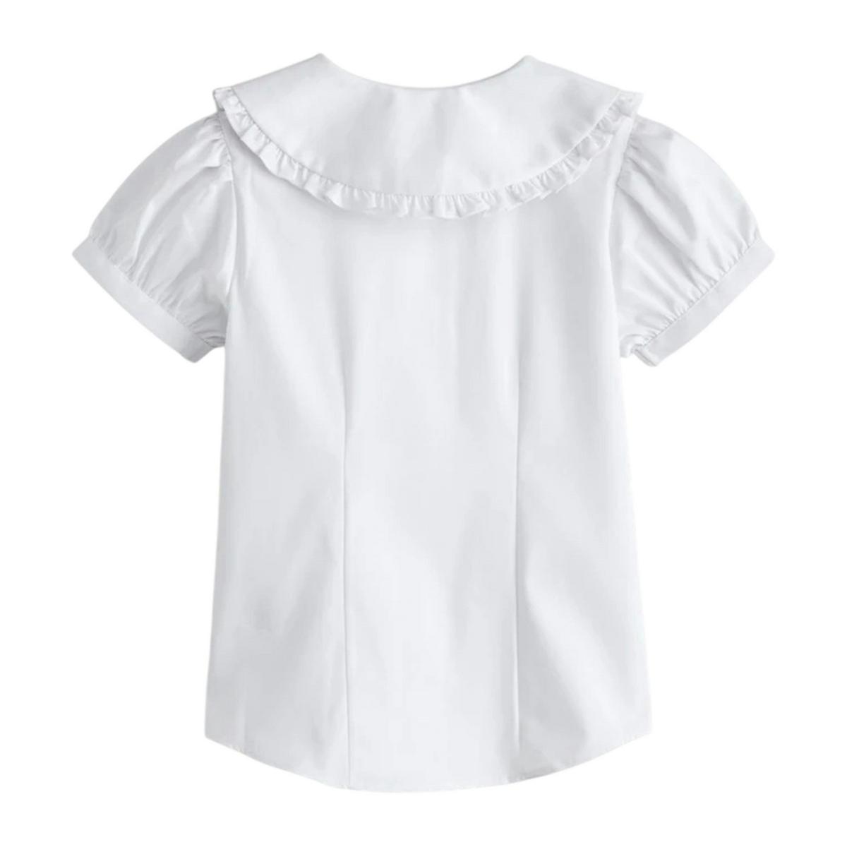 Clarks Girls Frill Collar Short-Sleeved Shirt (Pack of 2) — White