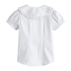 Clarks Girls Frill Collar Short-Sleeved Shirt (Pack of 2) — White 2