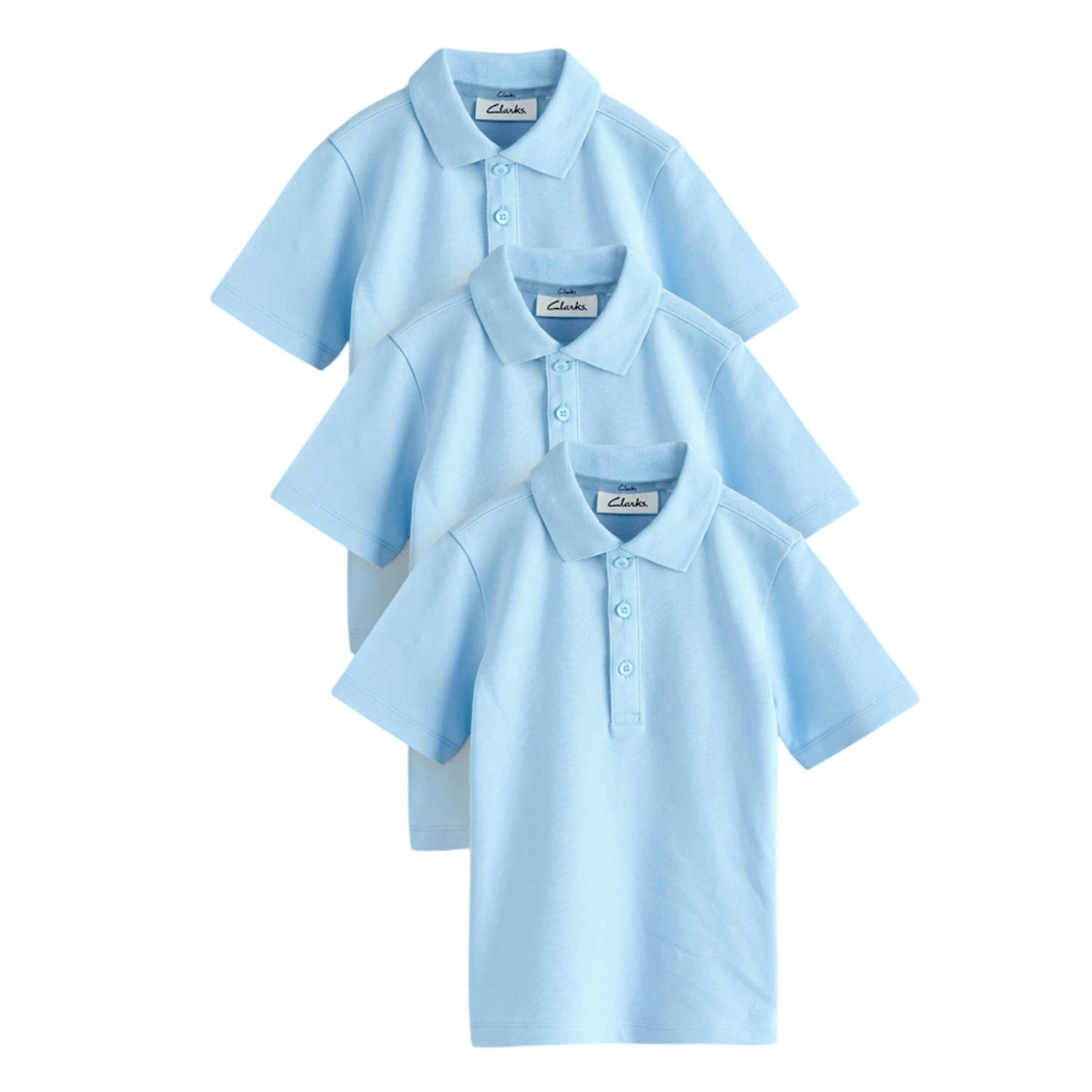 Clarks Boys Short-Sleeved School Polo Shirt (Pack of 3) , view 1 of 4