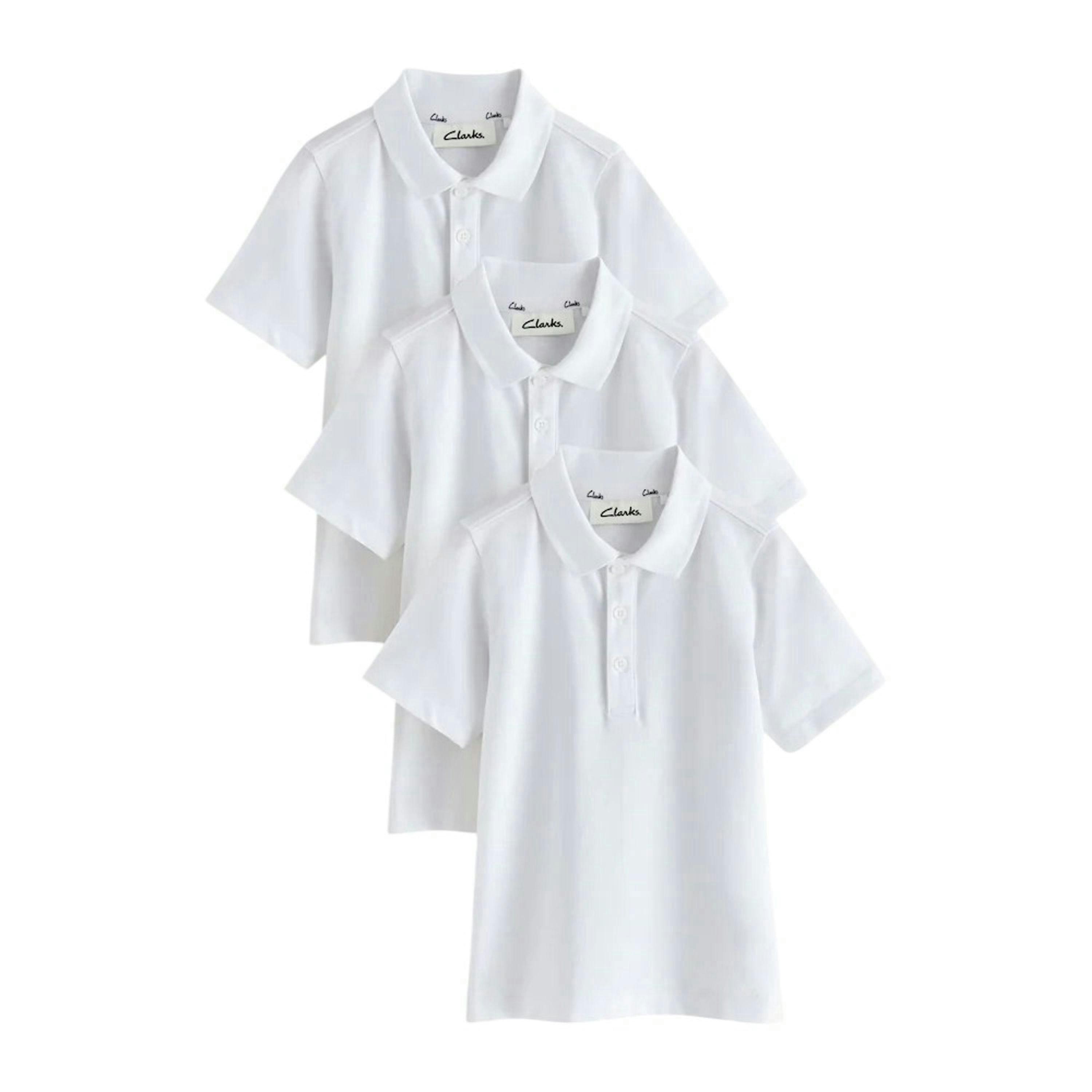 Clarks Boys Short-Sleeved School Polo Shirt (Pack of 3) , view 1 of 4