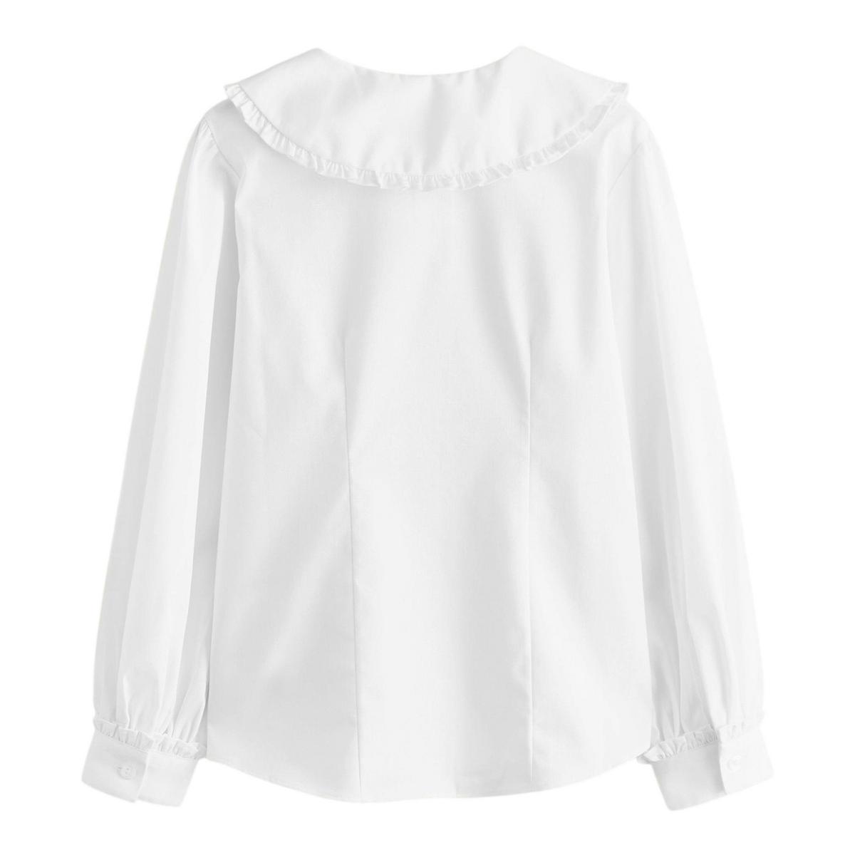 Clarks Girls Frill Collar Long-Sleeved Shirt (Pack of 2) — White