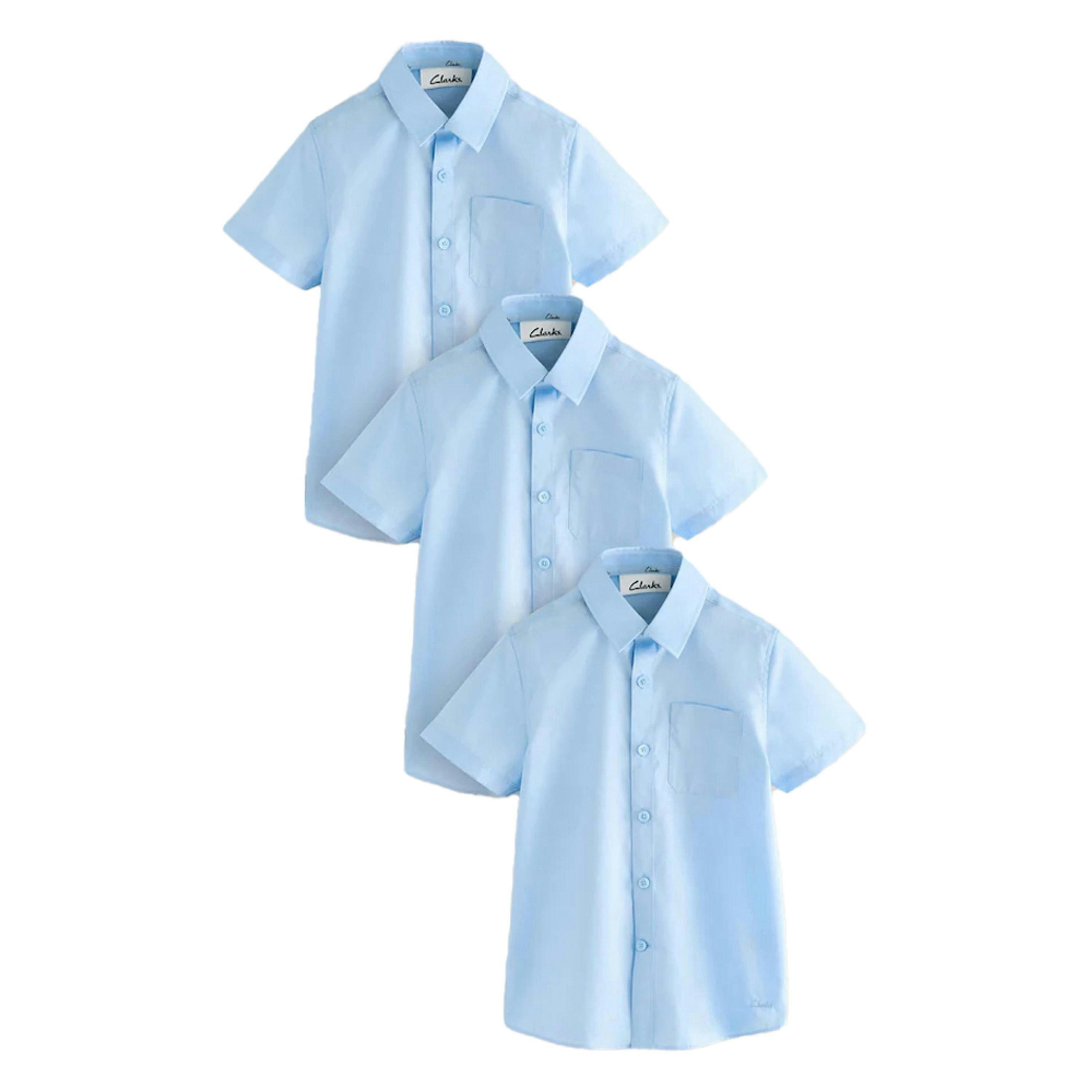 Clarks Boys Short-Sleeved School Shirt (Pack of 3) , view 1 of 3