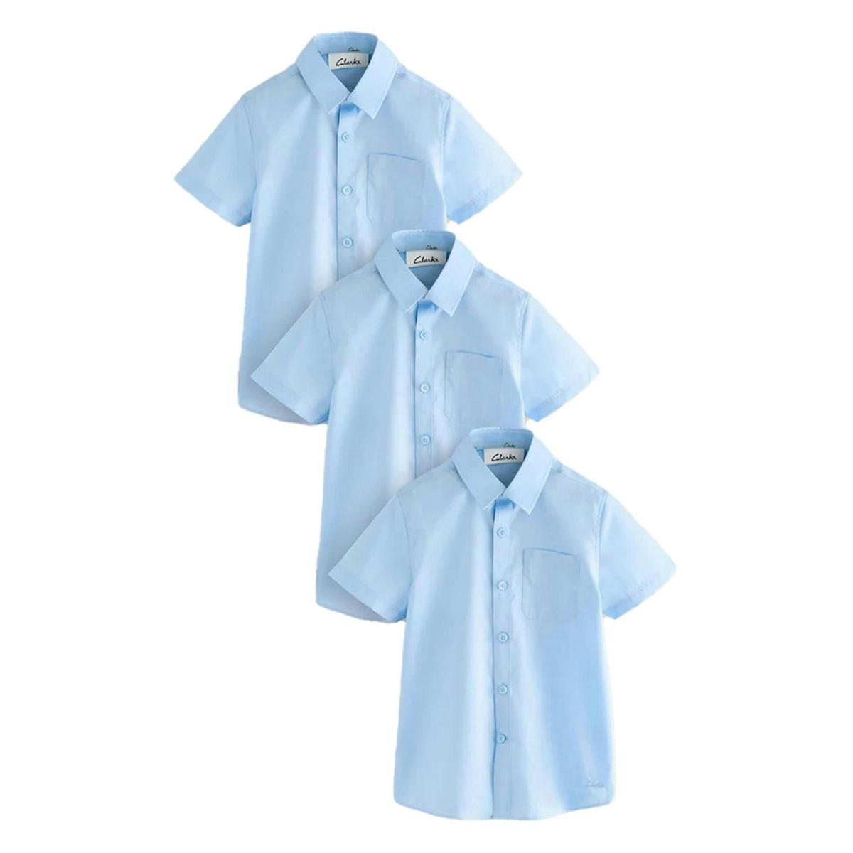 Clarks Boys Short-Sleeved School Shirt (Pack of 3) — 