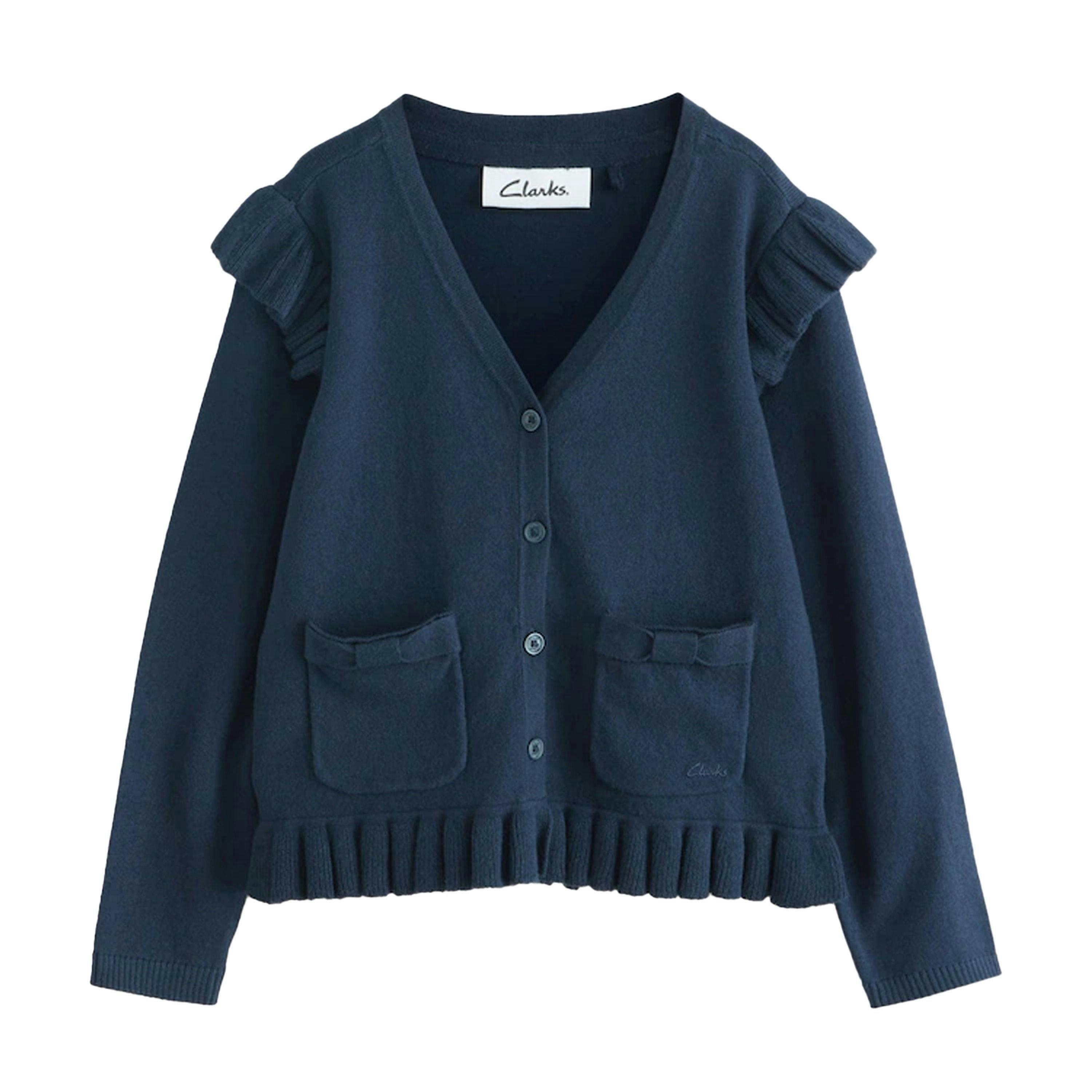 Clarks Girls Knitted Frill Cardigan , view 1 of 3