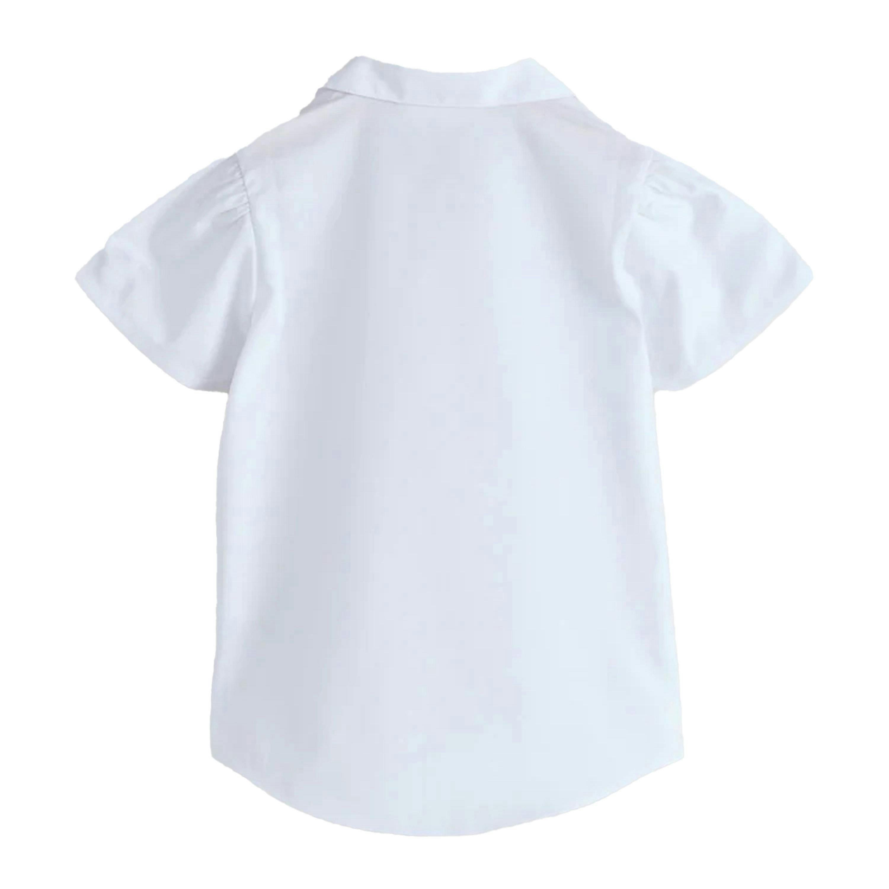 Clarks Girls Revere Collar Short-Sleeved School Shirt (Pack of 3) — White
