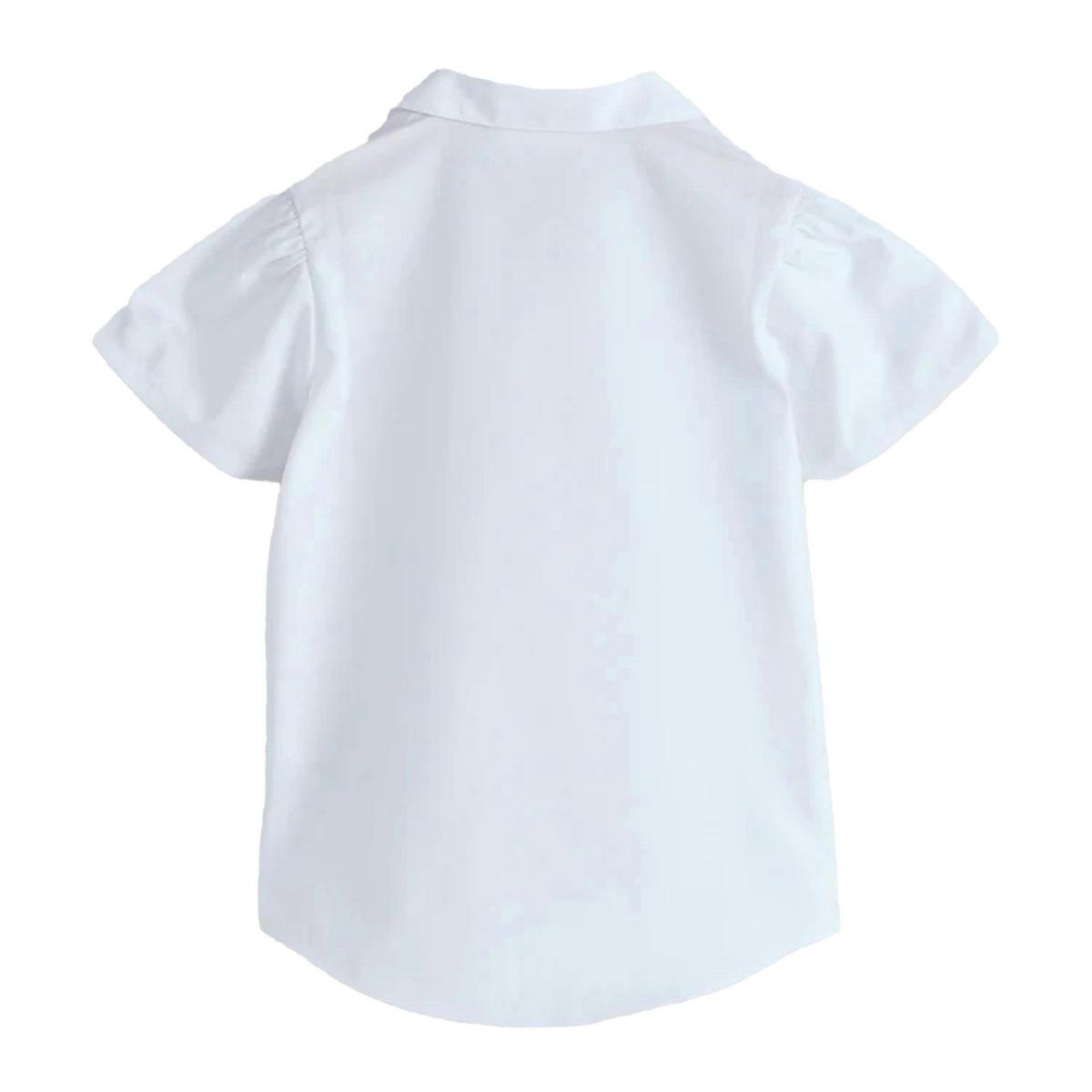 Clarks Girls Revere Collar Short-Sleeved School Shirt (Pack of 3) — White