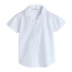 Clarks Girls Revere Collar Short-Sleeved School Shirt (Pack of 3) — White 3