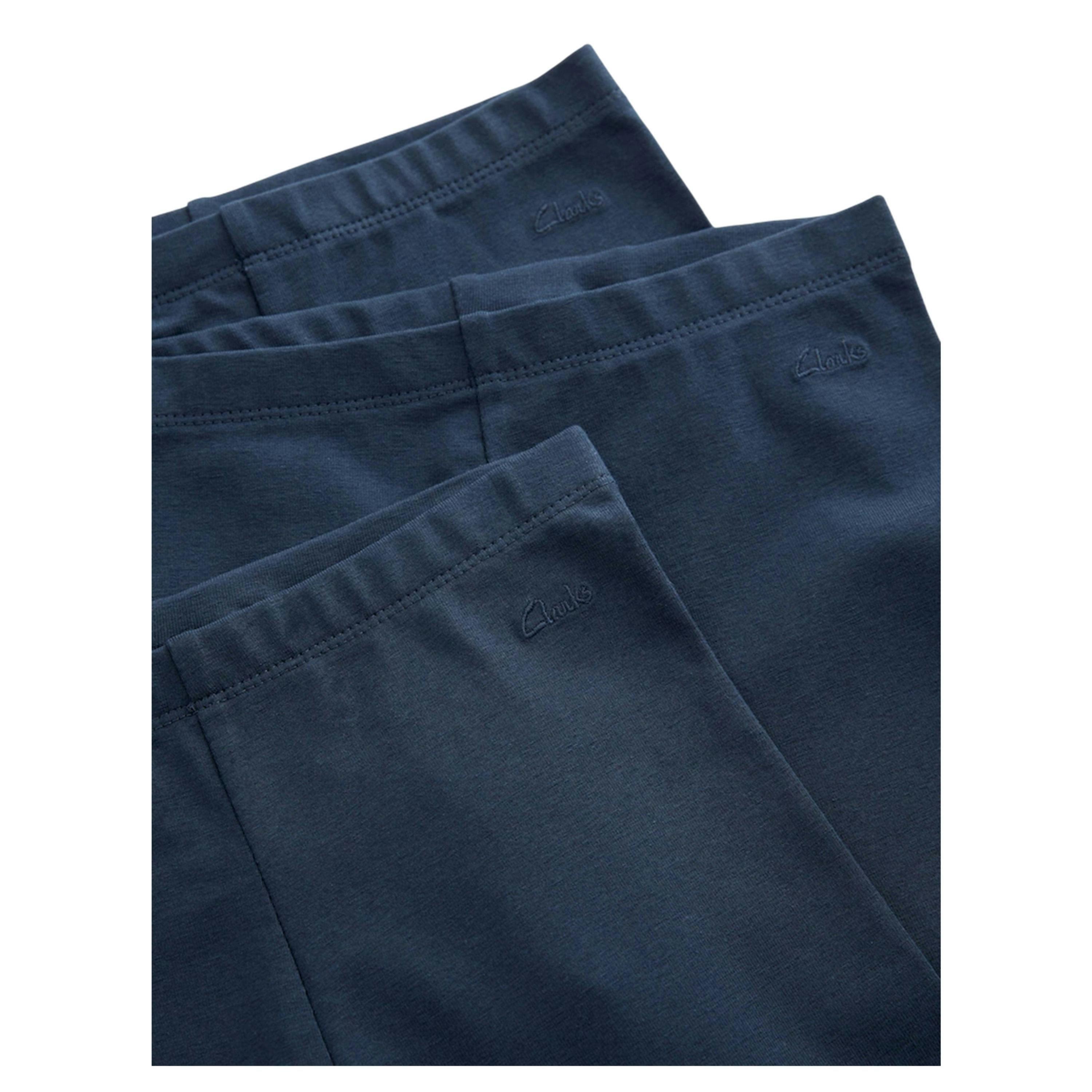 Clarks Girls Jersey Embroidered Logo Cycling Shorts (Pack of 3) — Blue