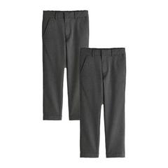 Clarks Boys Slim School Trousers (Pack of 2) — Grey 1