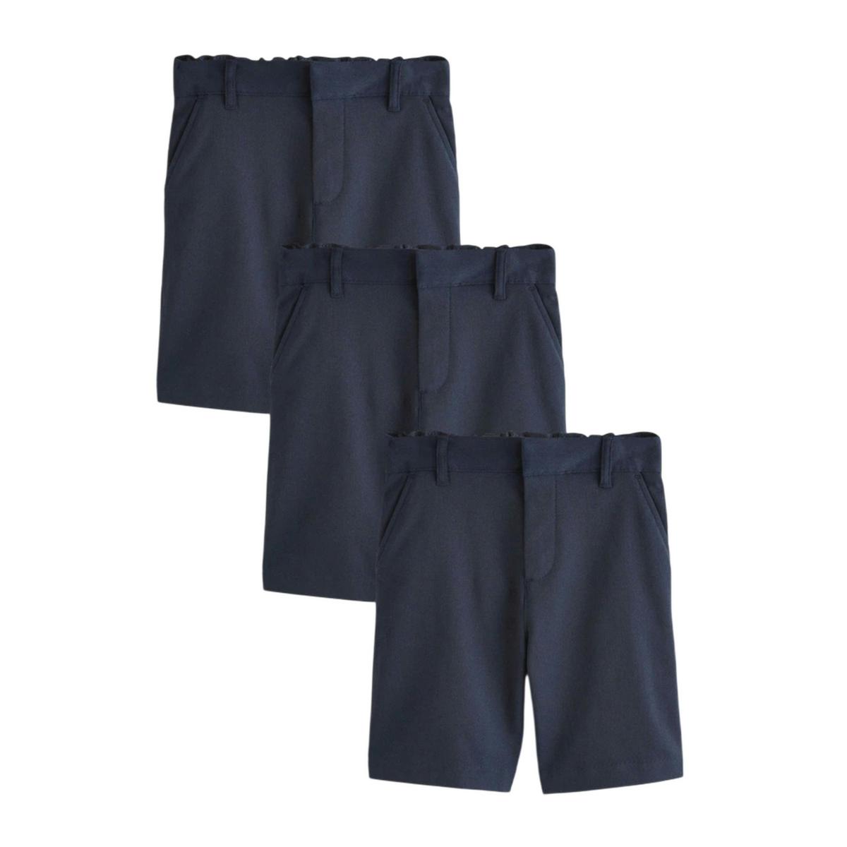 Clarks Boys Regular School Shorts (Pack of 3) — Blue