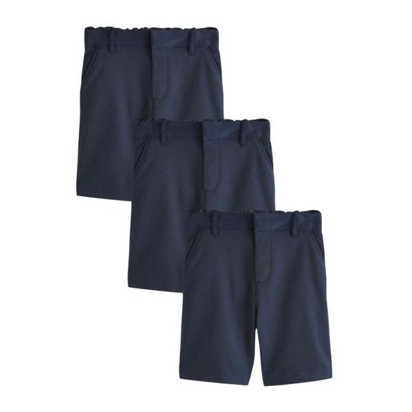 Clarks Boys Regular School Shorts (Pack of 3) — Blue