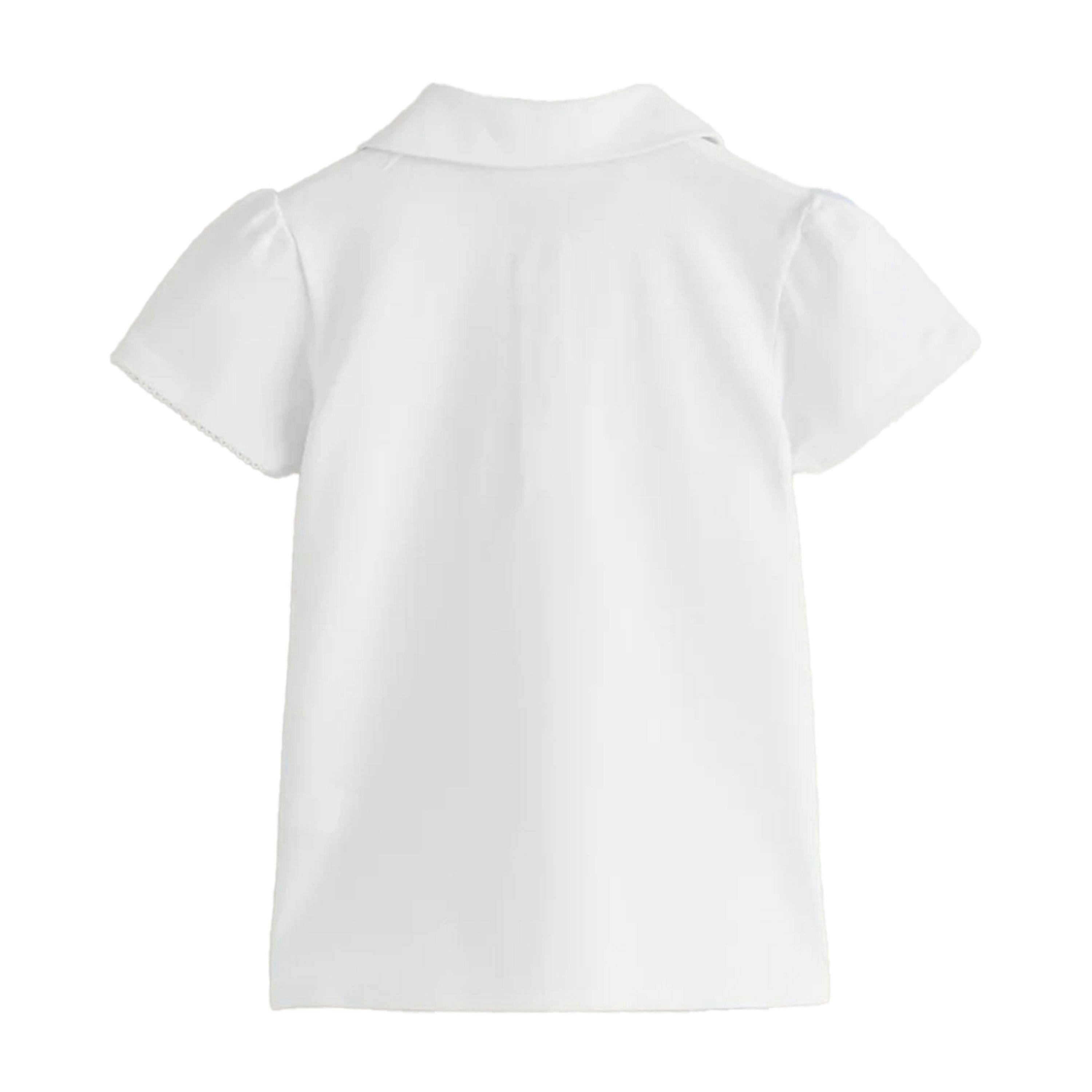 Clarks Girls Scallop Hem School Polo Shirt (Pack of 5) — White
