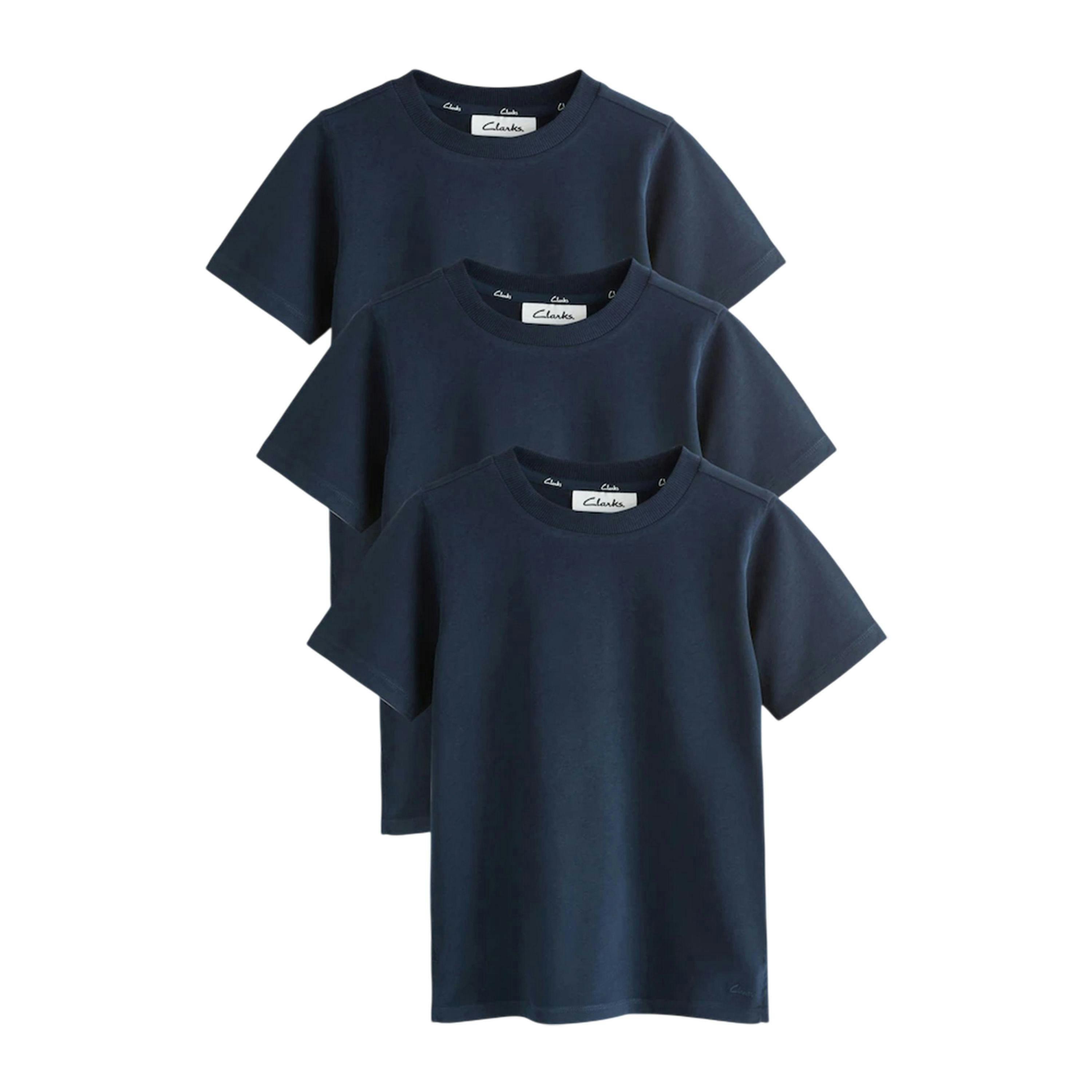 Clarks Boys Embroidered Logo Relaxed Fit T-Shirt (Pack of 3) , view 1 of 3
