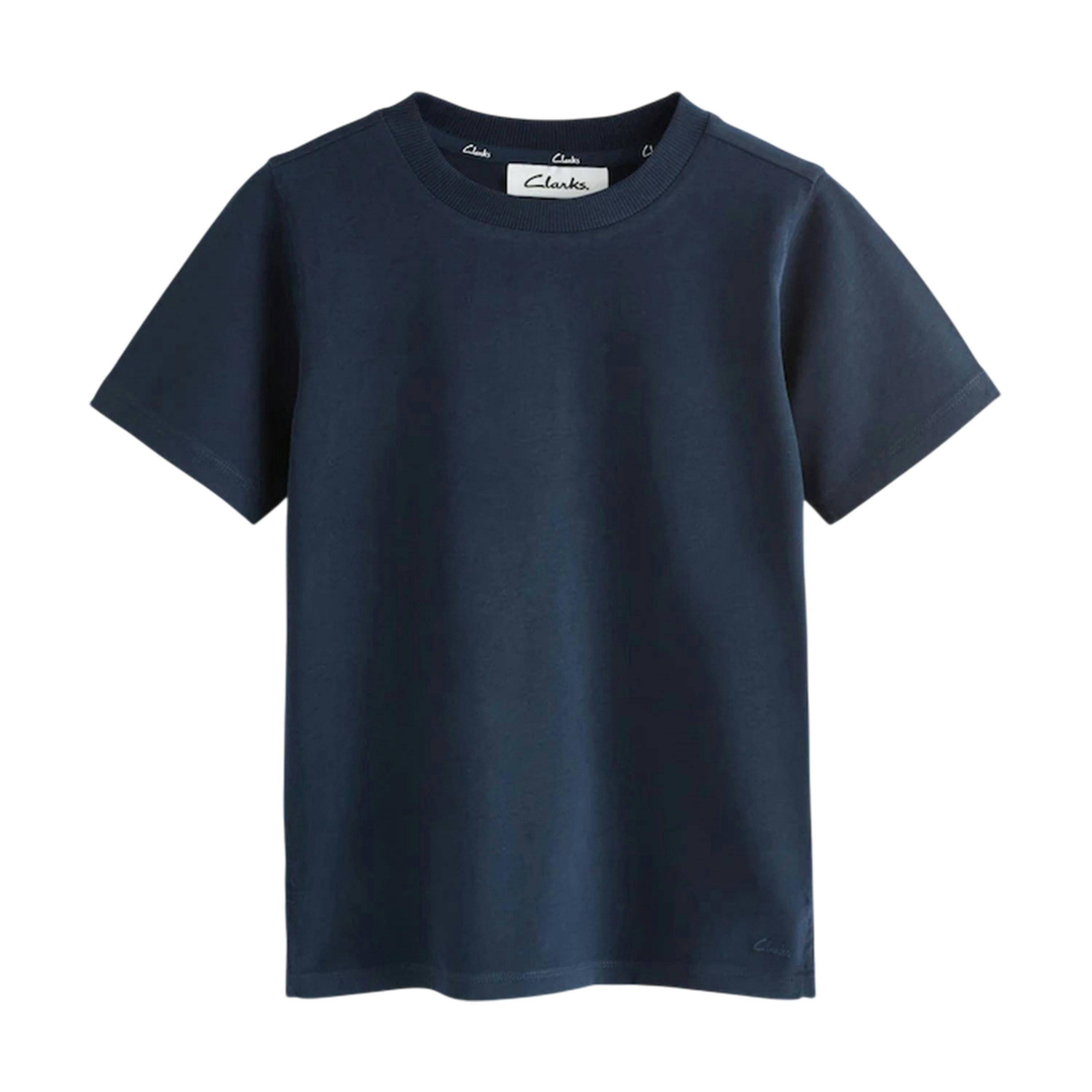 Clarks Boys Embroidered Logo Relaxed Fit T-Shirt (Pack of 3) — Green/White/Blue/Gold/Red