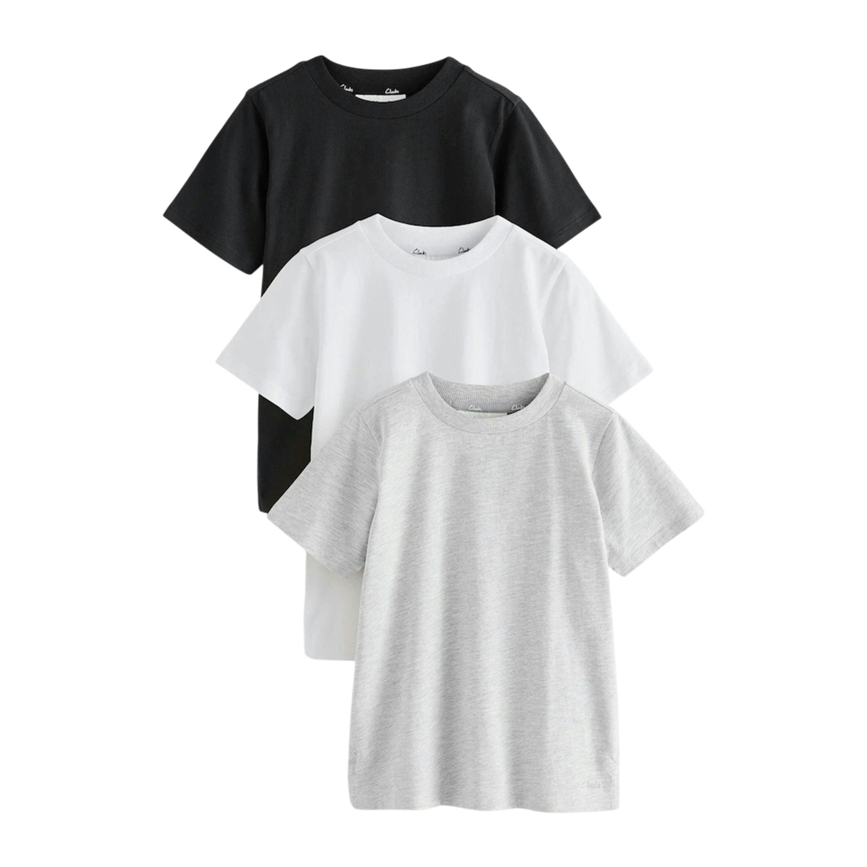 Clarks Boys Embroidered Logo Relaxed Fit T-Shirt (Pack of 3) , view 1 of 4