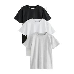 Clarks Boys Embroidered Logo Relaxed Fit T-Shirt (Pack of 3) — Black 1