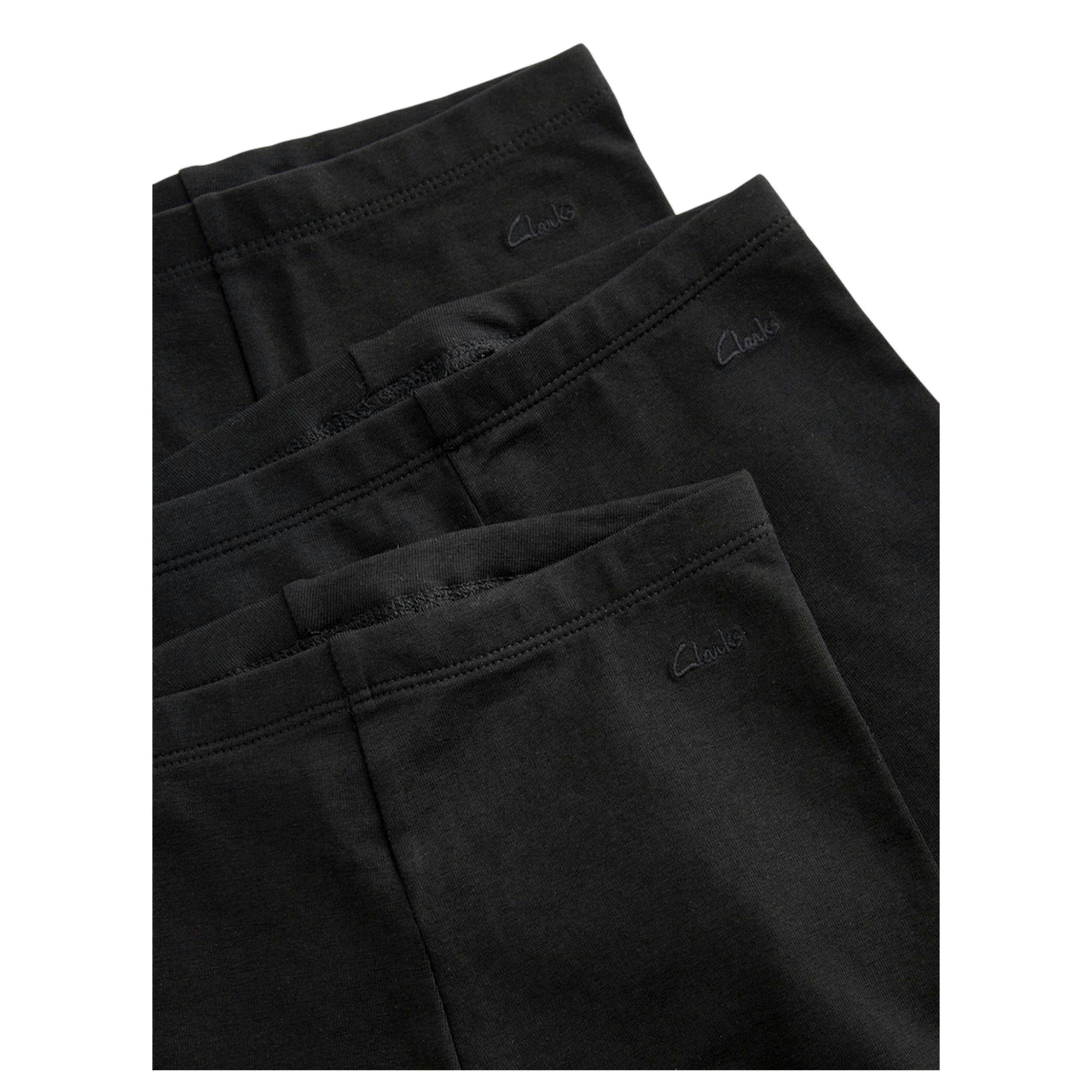 Clarks Girls Jersey Cycling Shorts (Pack of 3) — Black