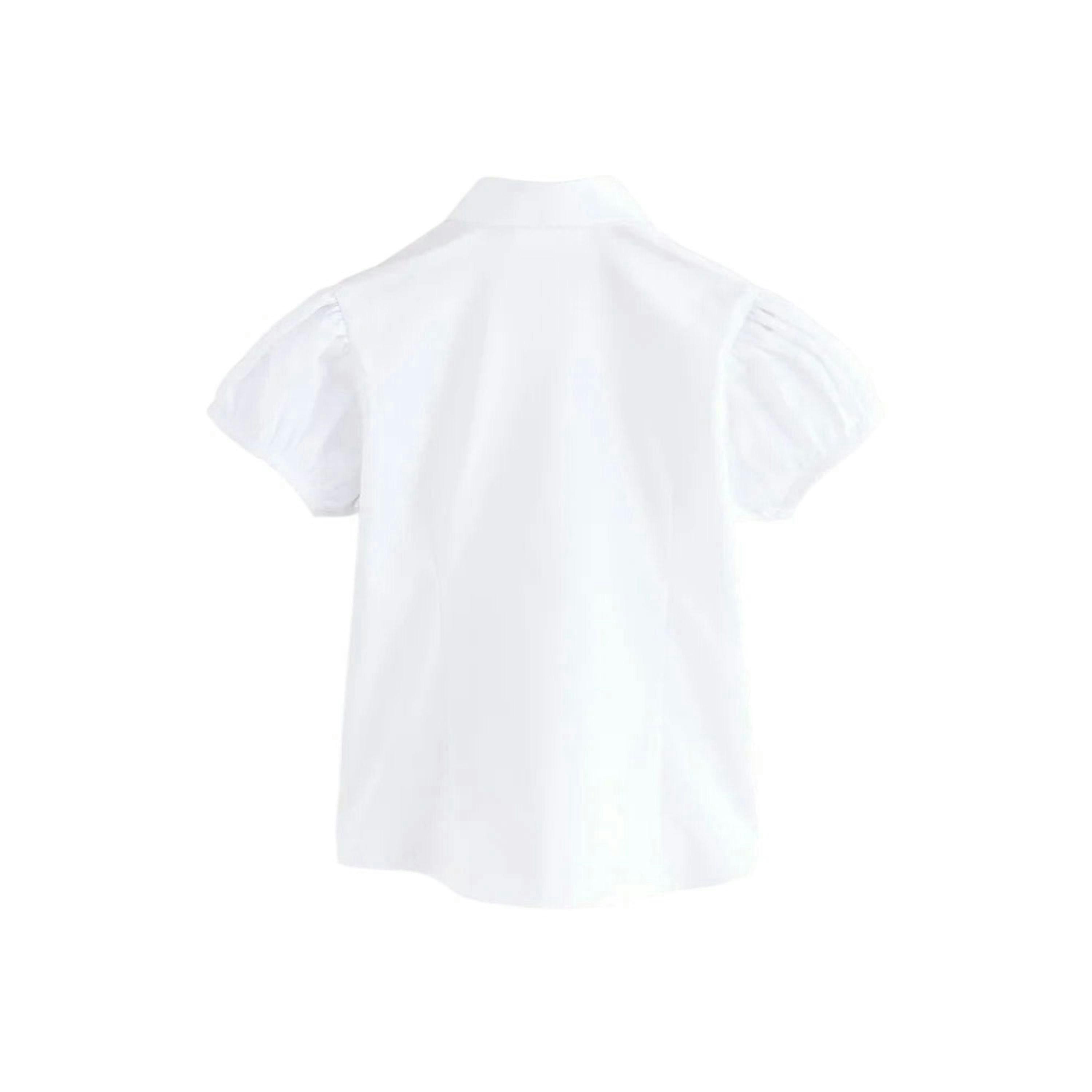 Clarks Girls Fitted Puff Sleeve School Shirt (Pack of 3) — White