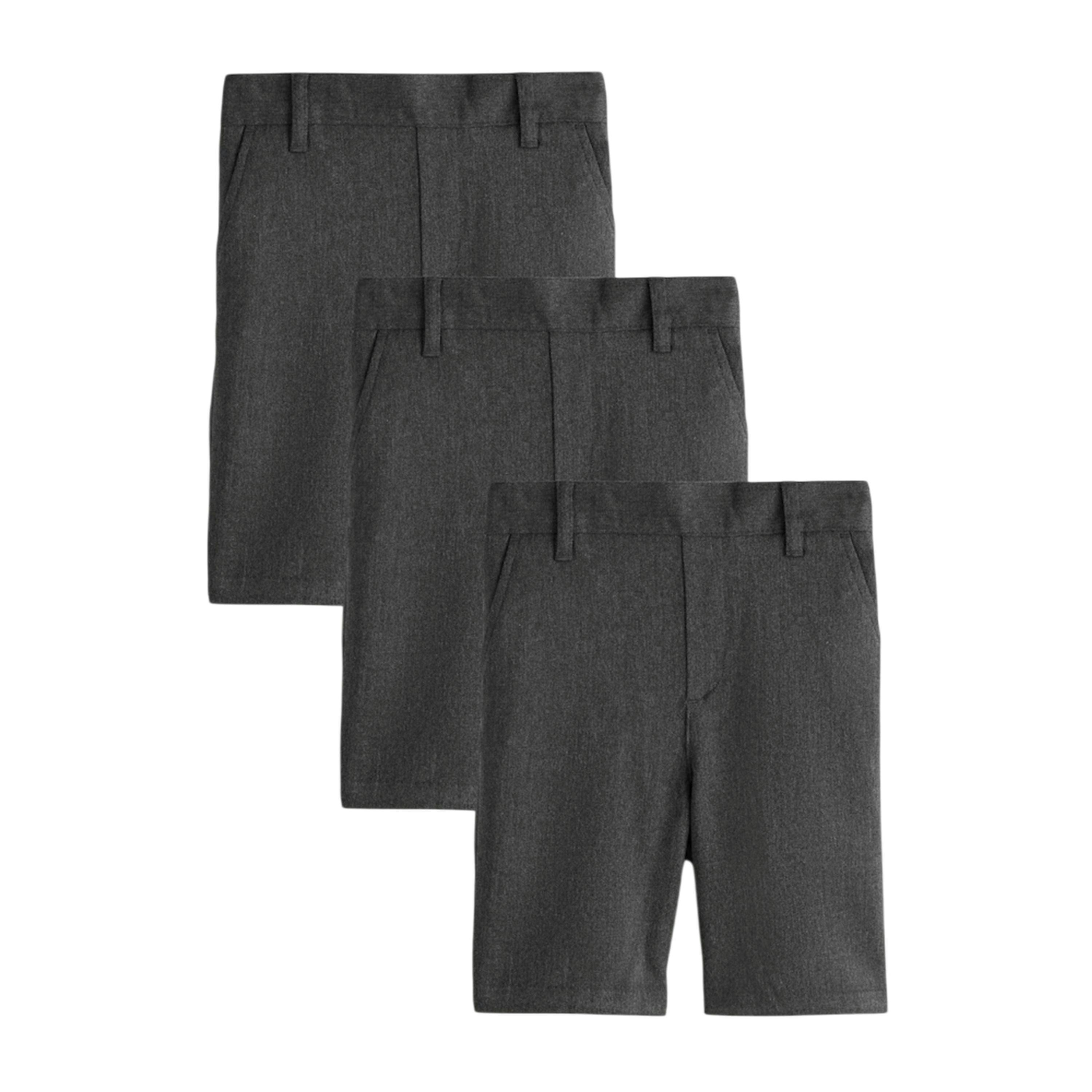 Clarks Boys Pull-On Regular School Shorts (Pack of 3) — Grey